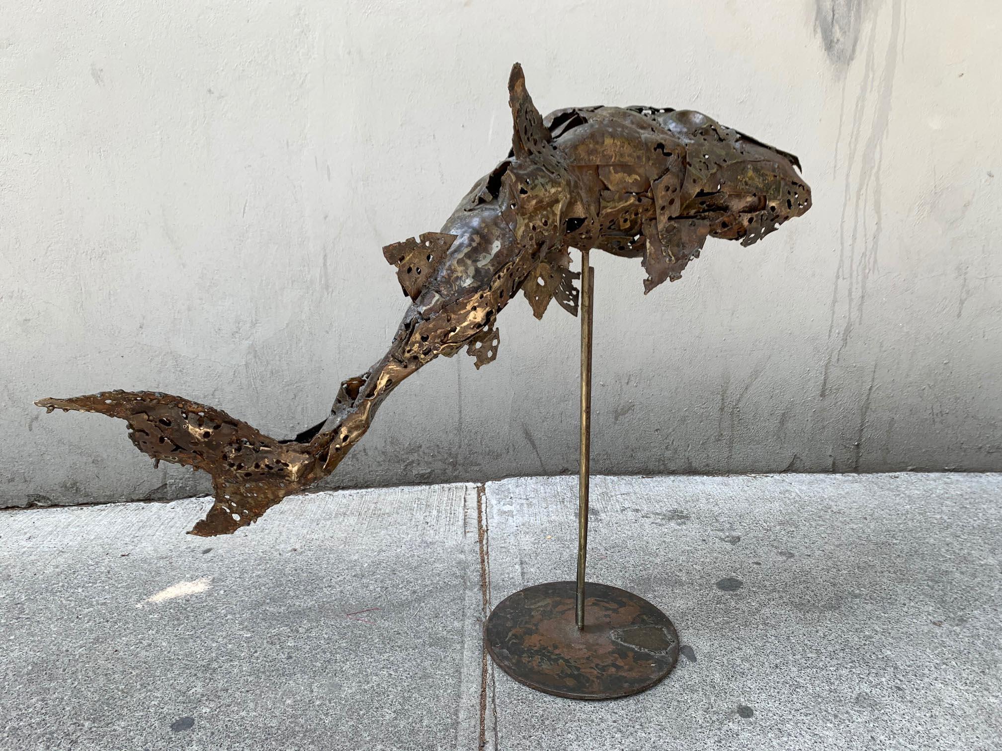 Mexican Brutalist Bronze Shark Sculpture