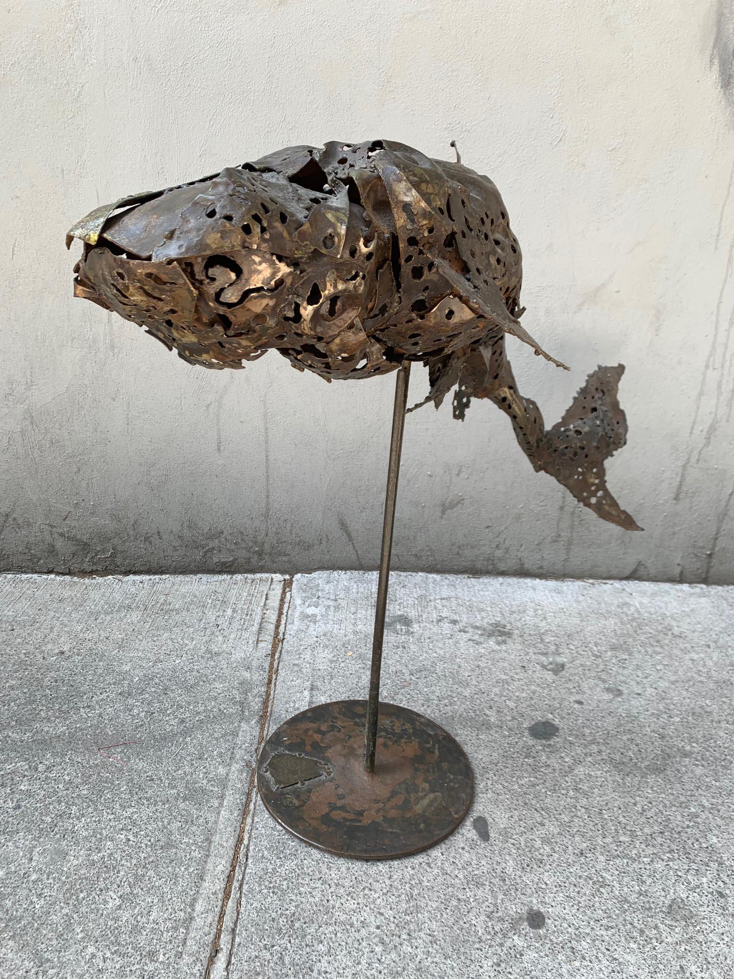 Late 20th Century Brutalist Bronze Shark Sculpture