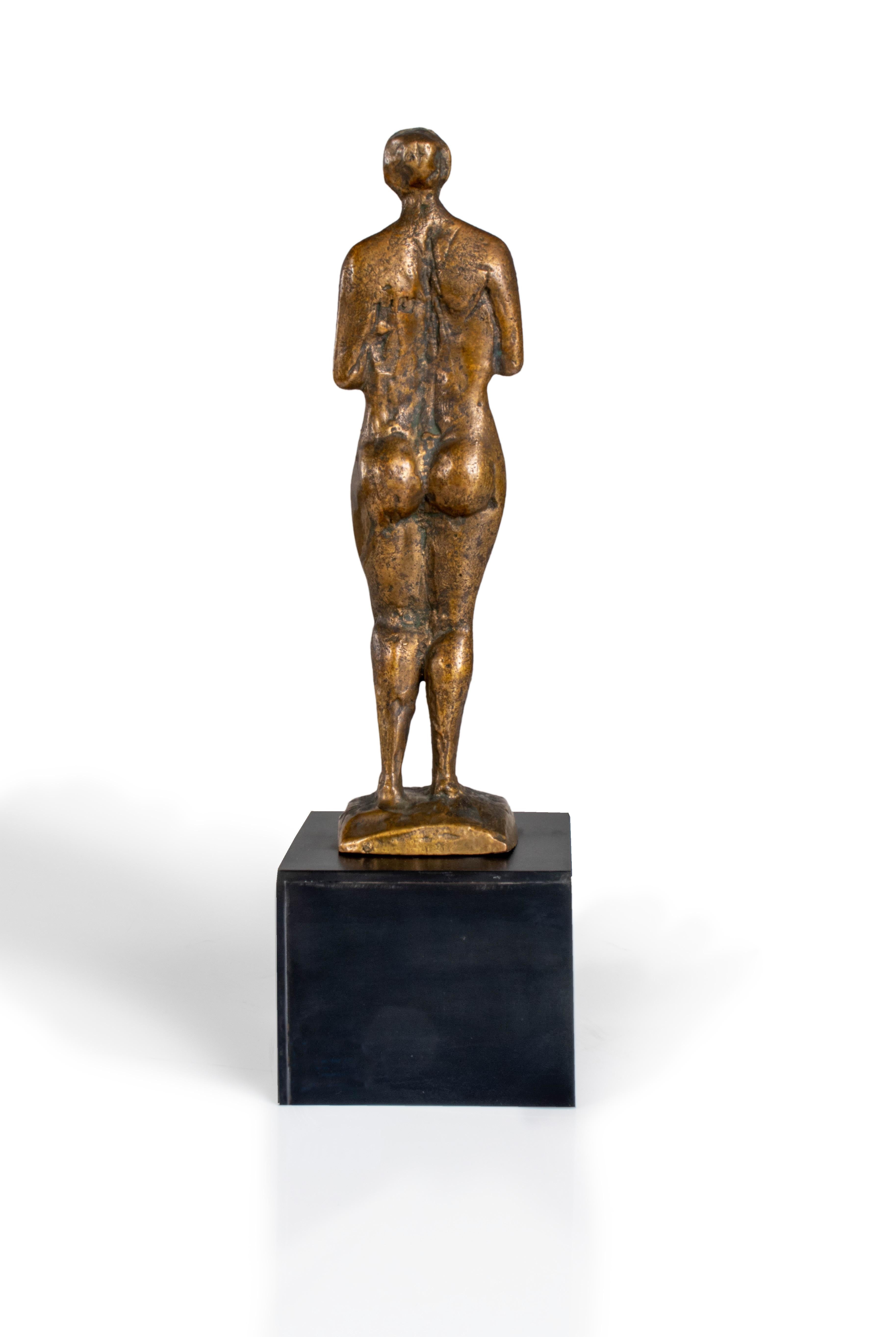 Bronzed Brutalist Bronze Statue For Sale