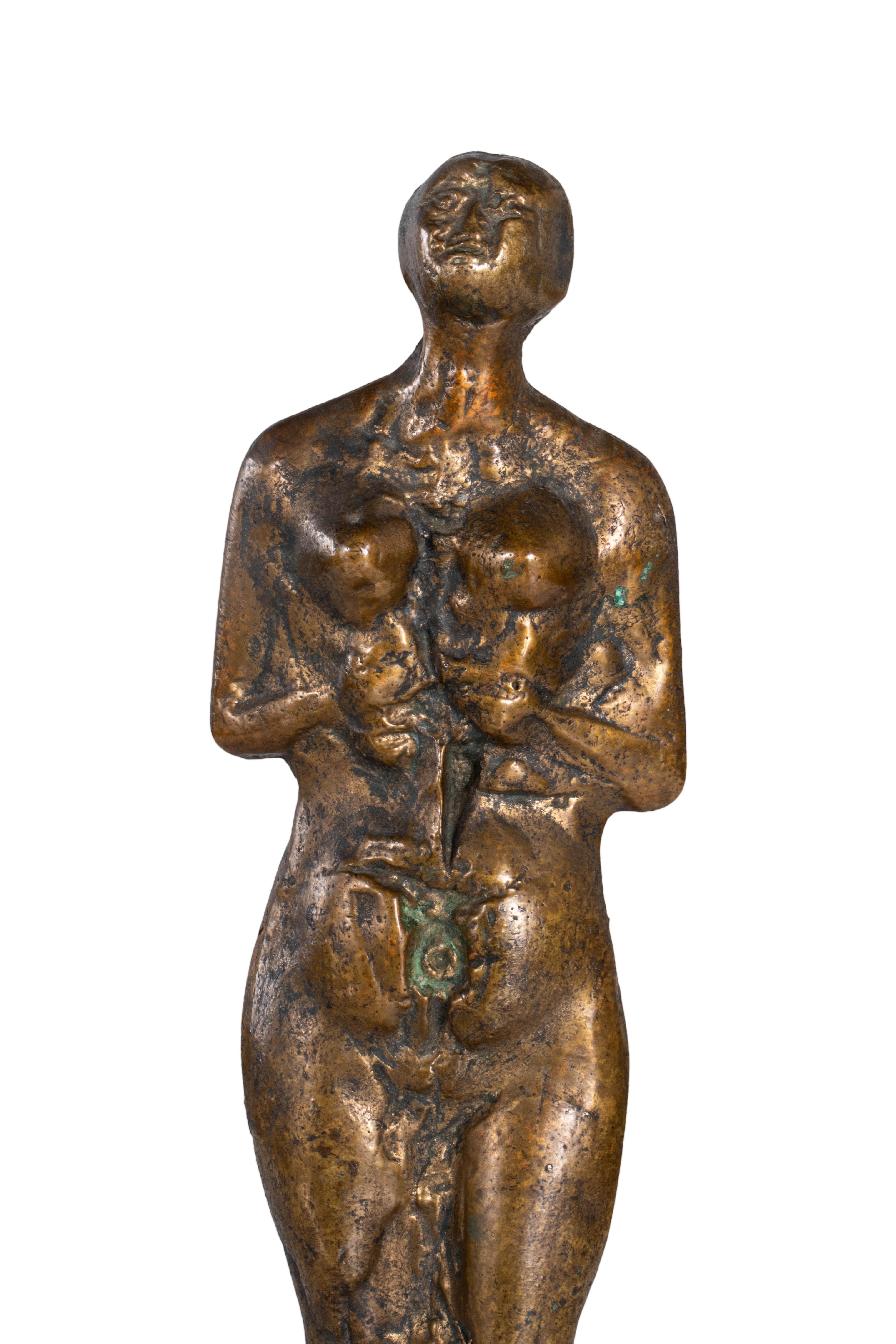 Brutalistische Bronzestatue (Mitte des 20. Jahrhunderts) im Angebot