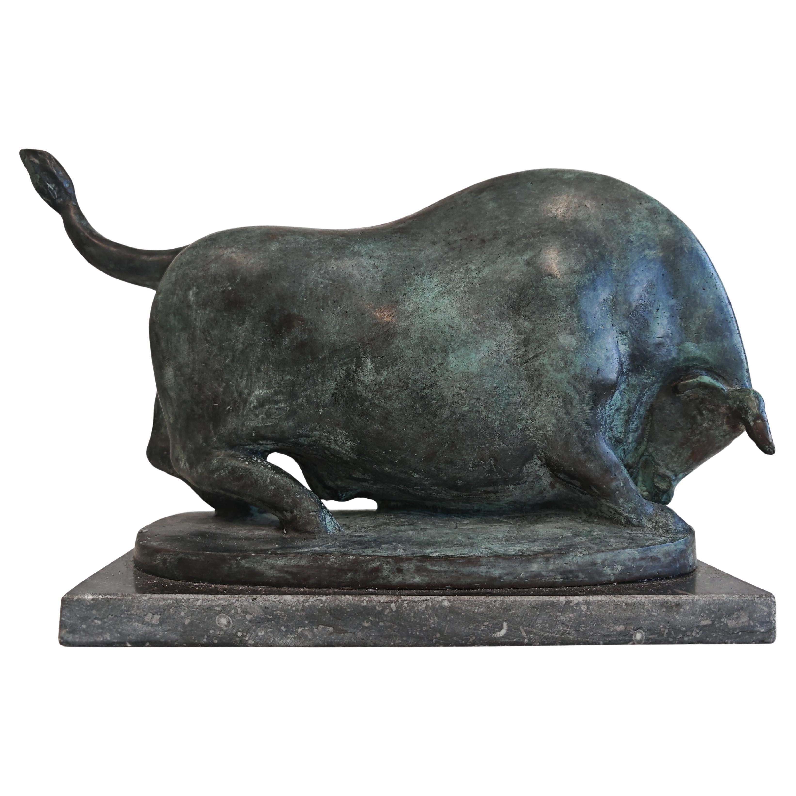 Brutalist Bronze Sulpture, "Bull" by Alfred Hrdlicka, Austria late 20th Century For Sale