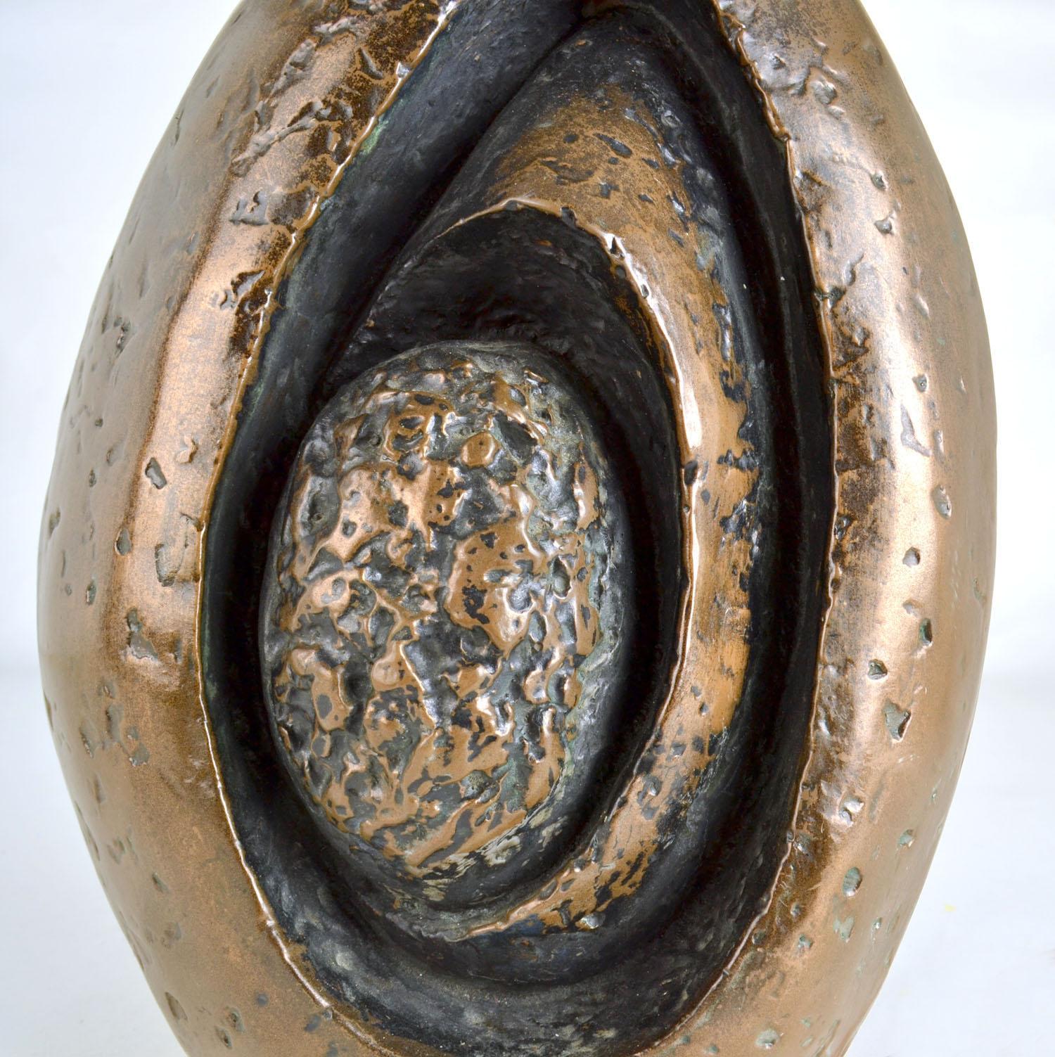 Mid-Century Modern Brutalist Bronze Table Lamp by Robert Phandeve For Sale