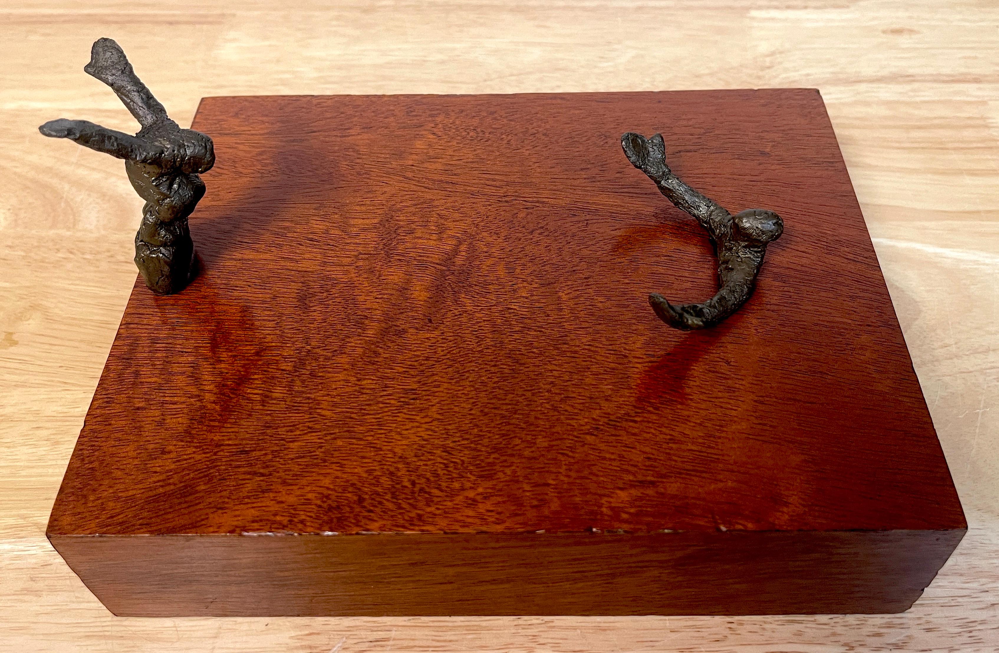 Brutalist Bronze Table Sculpture 'I'll Catch You', Unsigned For Sale 2