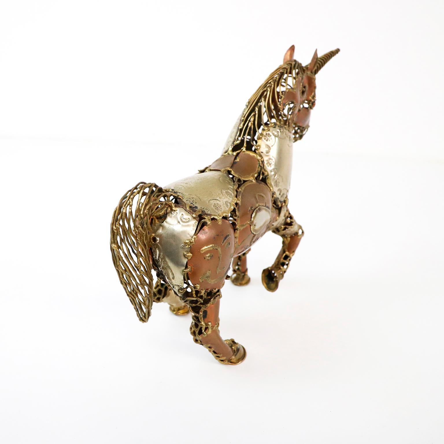 Circa 1980 We offer this Brutalist Bronze Unicorn Sculpture attributed at Pal Kepenyes.