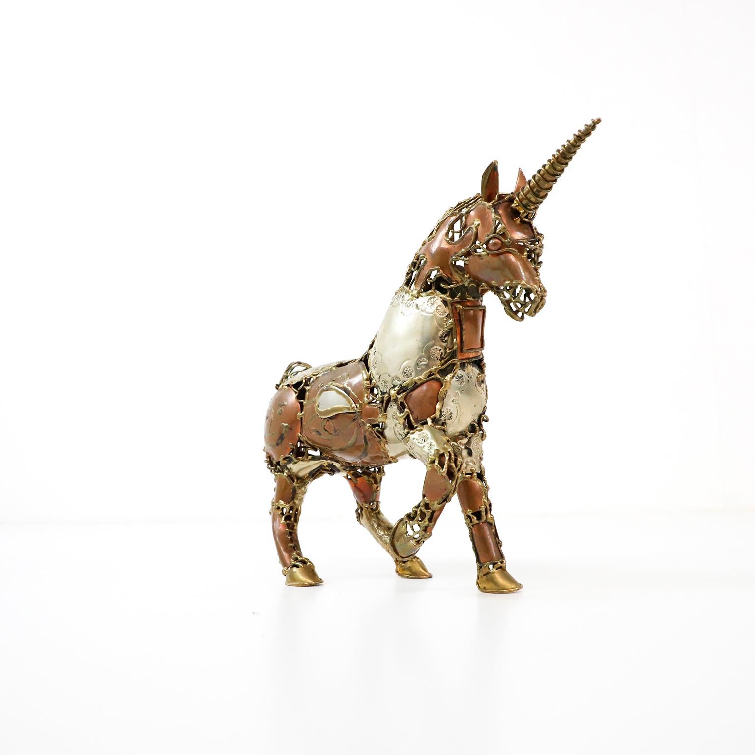 Mexican Brutalist Bronze Unicorn Sculpture Attributed at Pal Kepenyes For Sale