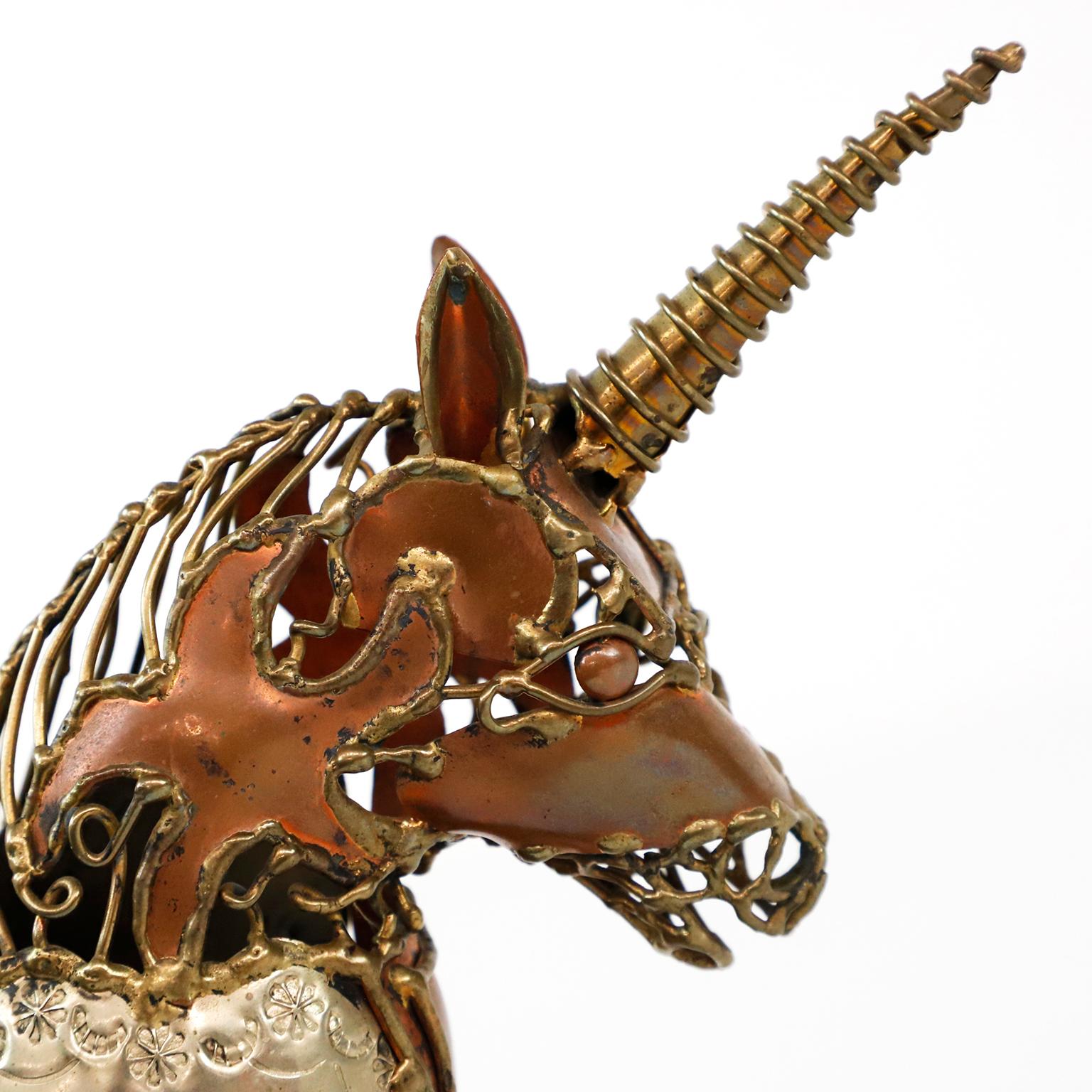 Einhorn-Skulptur aus Bronze im brutalistischen Stil, Pal Kepenyes zugeschrieben (Mexikanisch) im Angebot