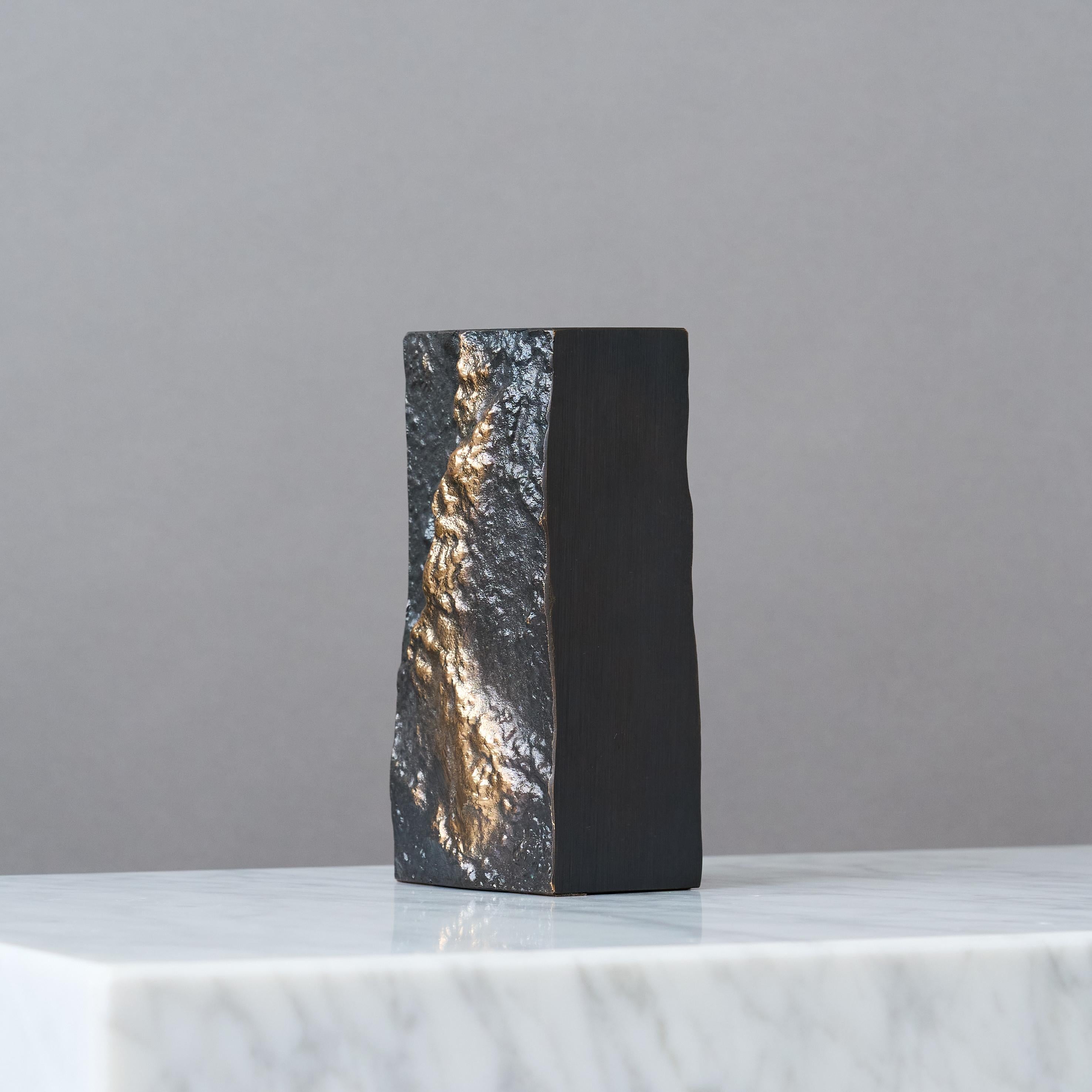 Cast Brutalist Bronze Vase by Kaj Blomqvist for Rakennusvaline, Finland, 1960s For Sale