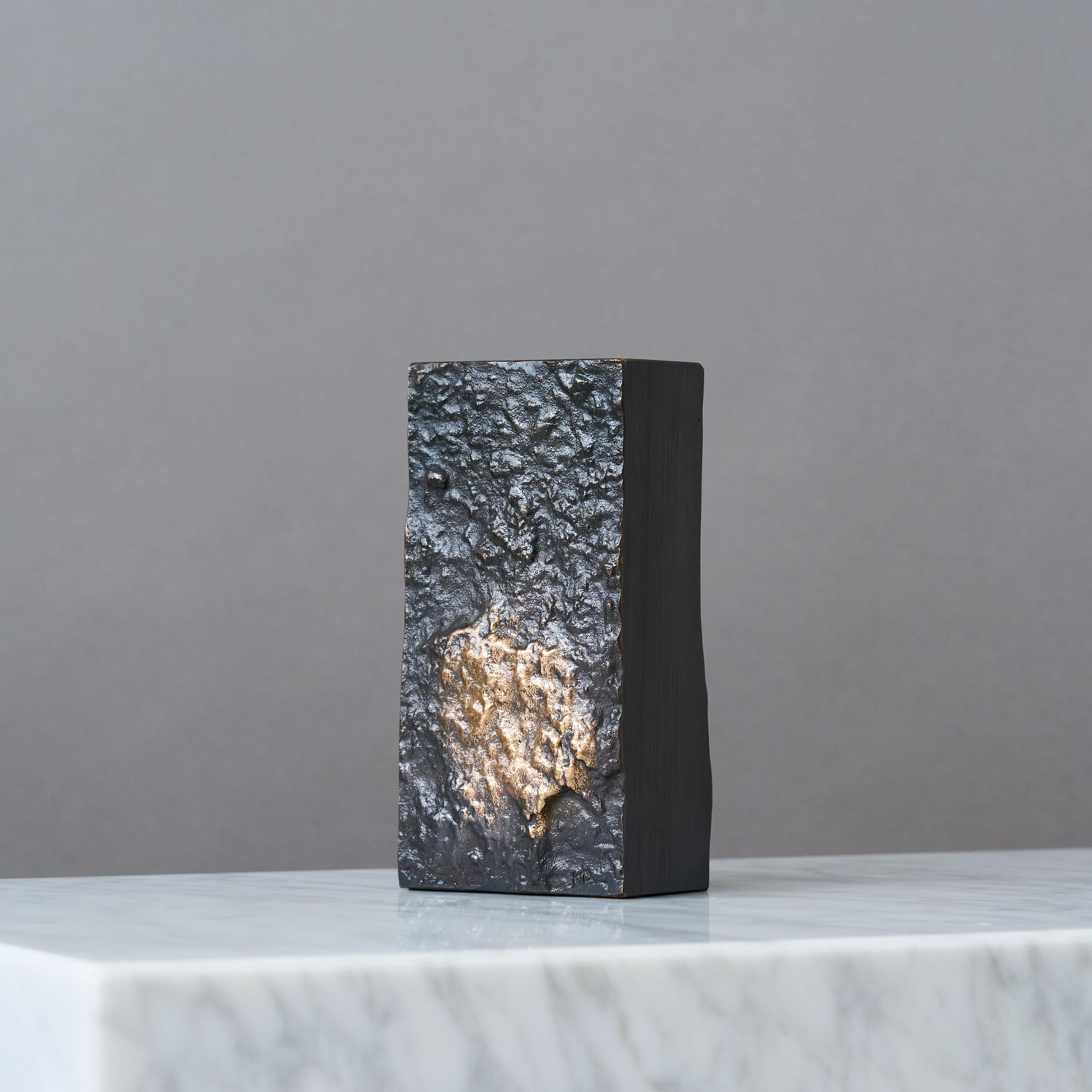 20th Century Brutalist Bronze Vase by Kaj Blomqvist for Rakennusvaline, Finland, 1960s For Sale