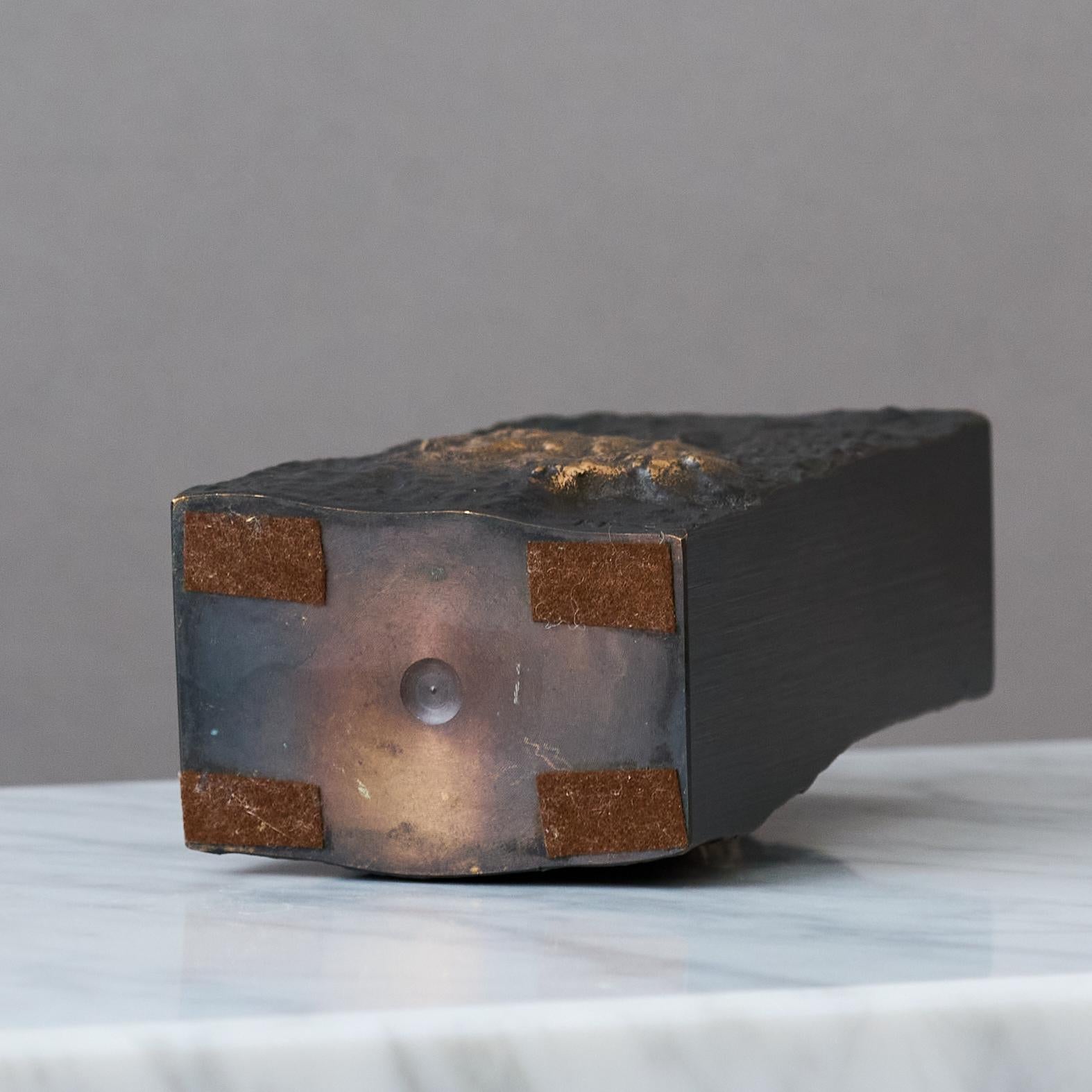 Brutalist Bronze Vase by Kaj Blomqvist for Rakennusvaline, Finland, 1960s For Sale 2