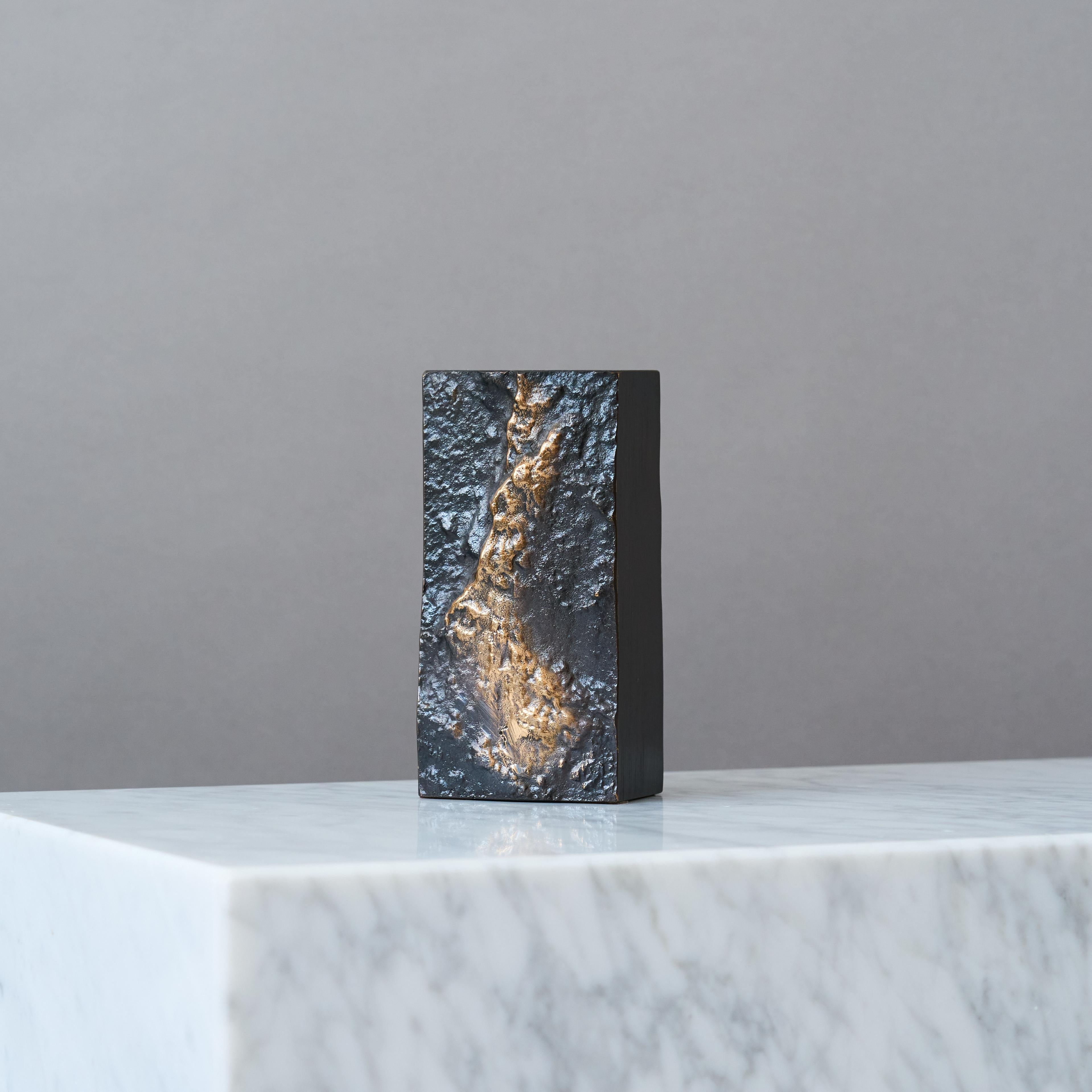 Brutalist Bronze Vase by Kaj Blomqvist for Rakennusvaline, Finland, 1960s For Sale 3