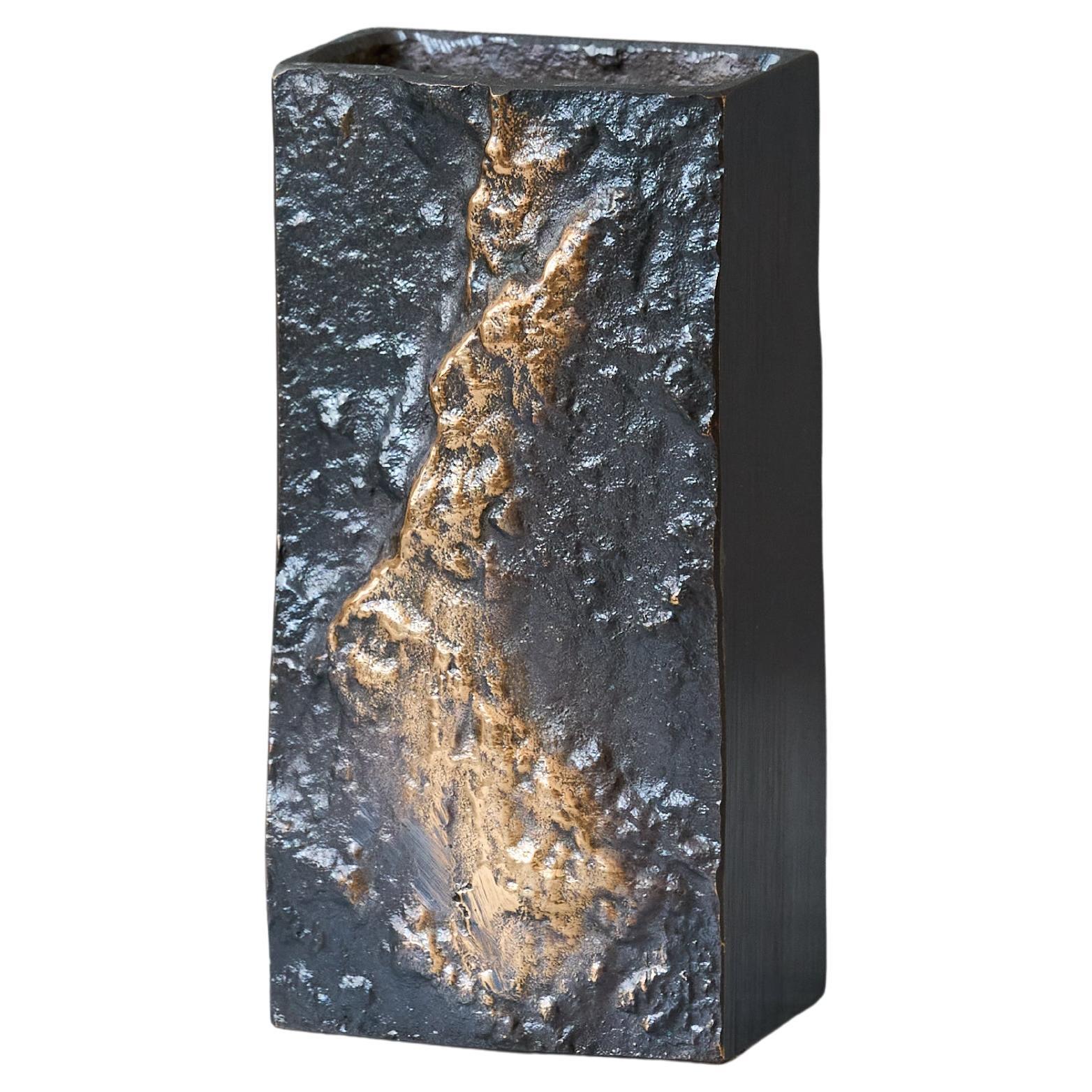 Brutalist Bronze Vase by Kaj Blomqvist for Rakennusvaline, Finland, 1960s For Sale