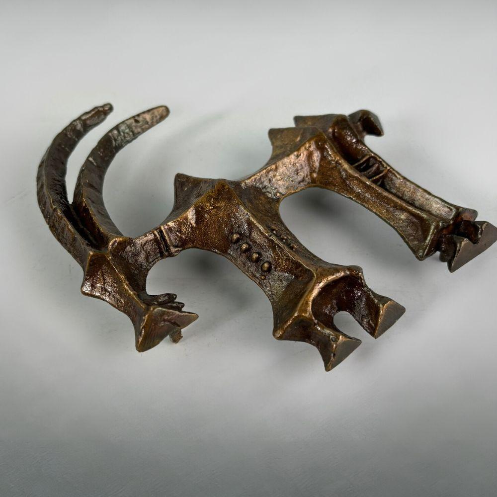 Brutalist Bronze Wall Aries Ornamentation Designed by Zoltan Pap - MCM In Good Condition For Sale In Budapest, HU