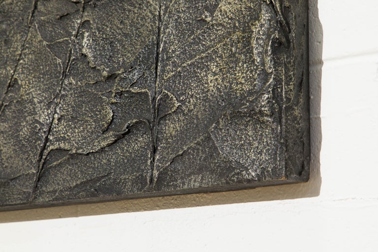 Brutalist Bronzed Resin Wall Relief Sculpture, Style of Paul Evans, c 1970s For Sale 9