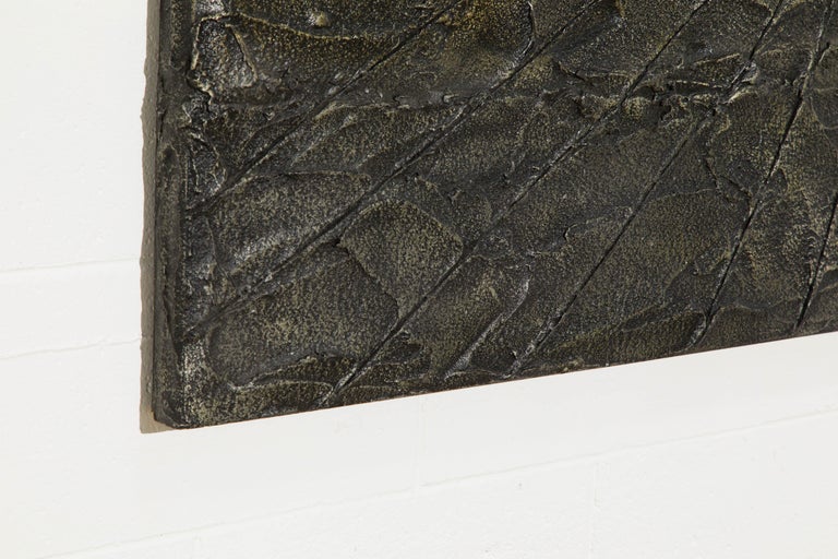 Brutalist Bronzed Resin Wall Relief Sculpture, Style of Paul Evans, c 1970s For Sale 10