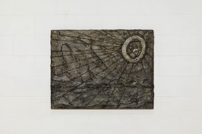 American Brutalist Bronzed Resin Wall Relief Sculpture, Style of Paul Evans, c 1970s For Sale
