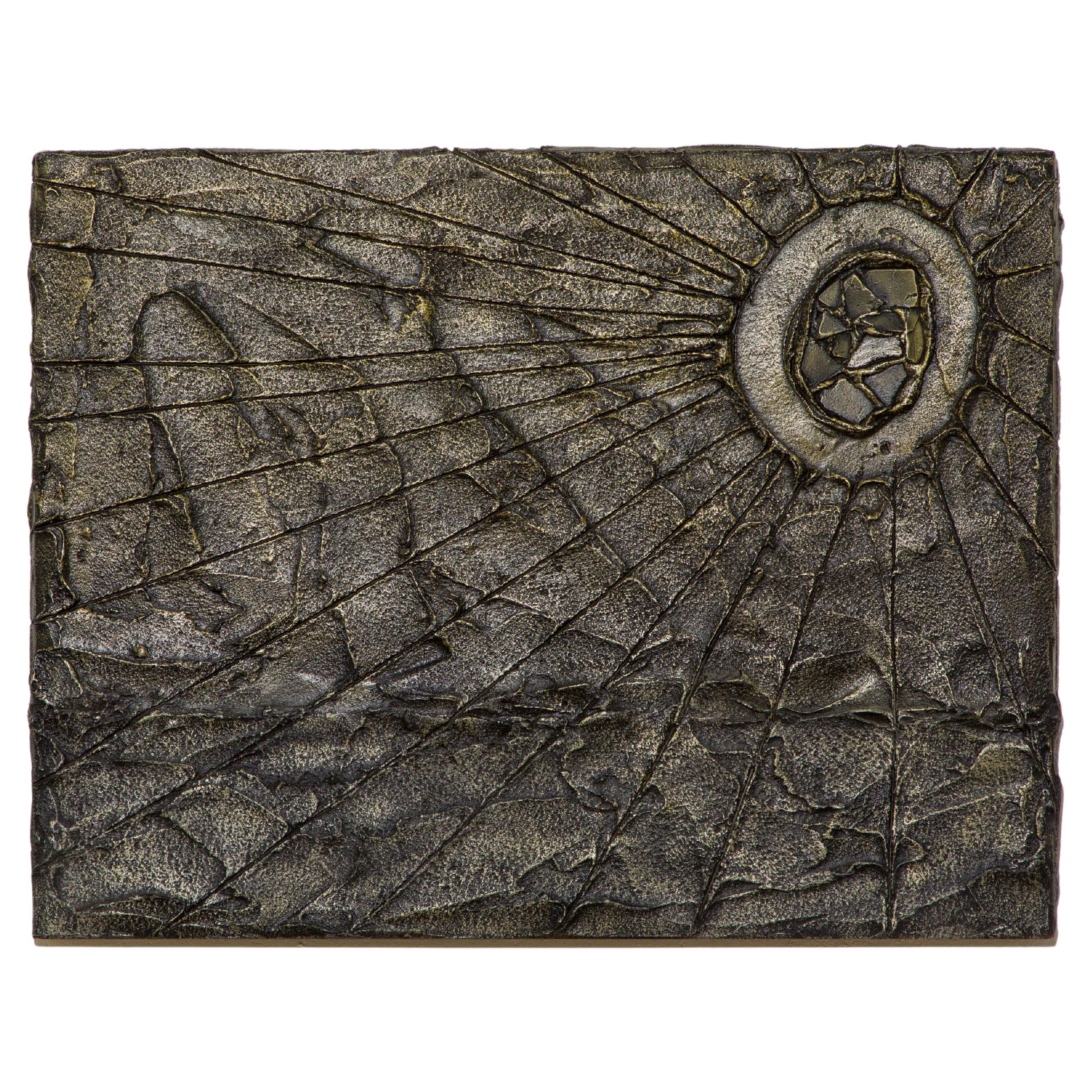 Brutalist Bronzed Resin Wall Relief Sculpture, Style of Paul Evans, c 1970s