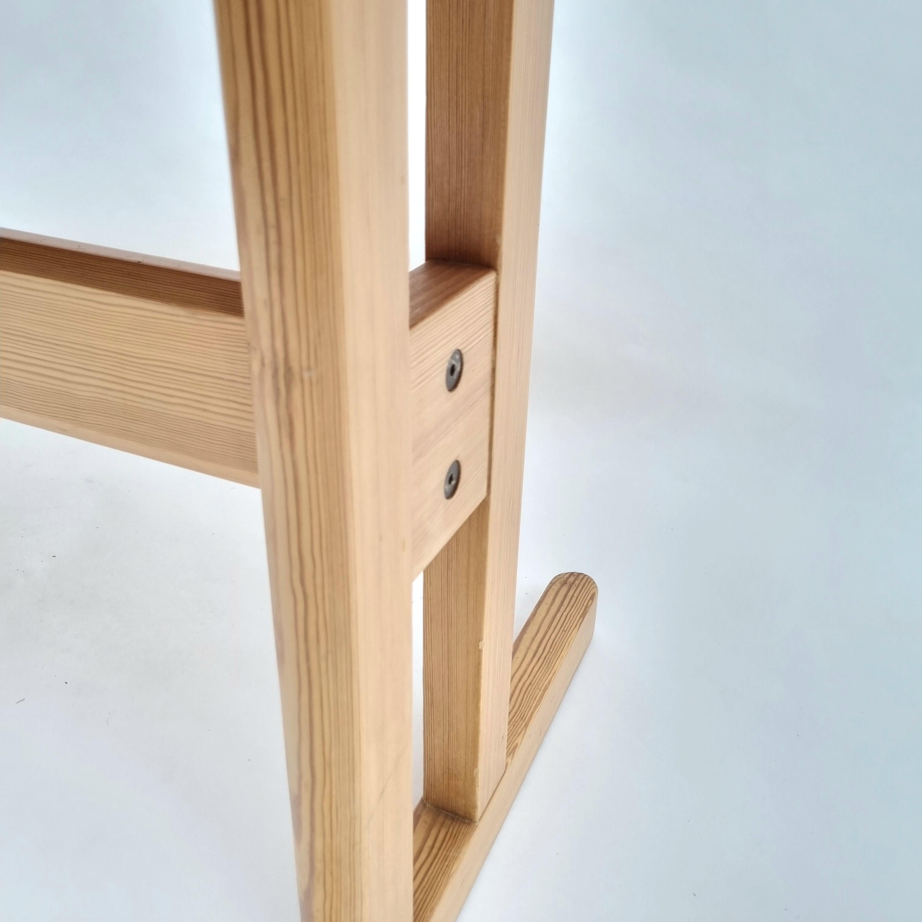 Brutalist Brown Solid Pine Dining Table or Work Desk, 1970s 2