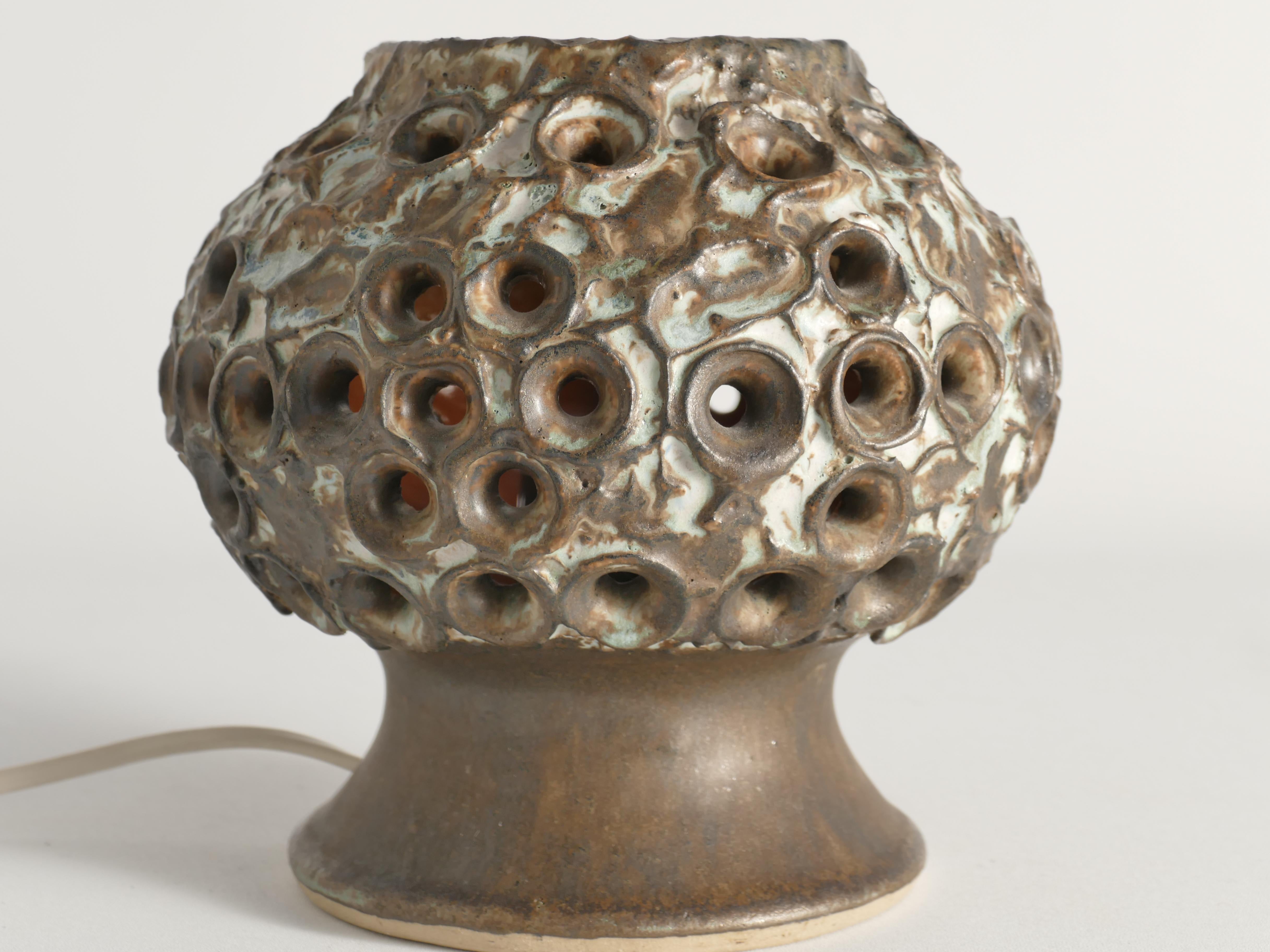 Lampe de table brutaliste en grès Brown par EGO, Suède, années 1960 en vente 10