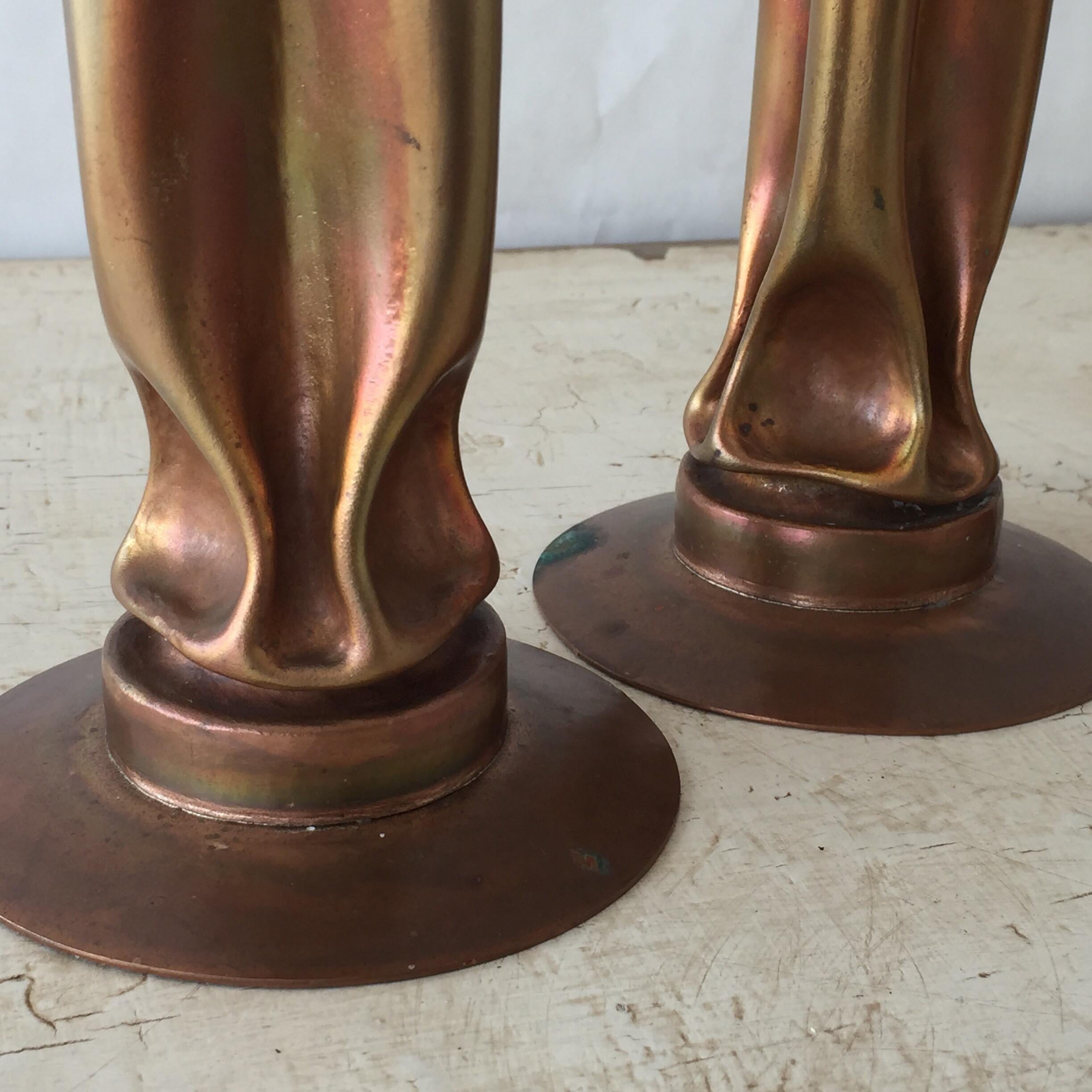 Brutalist Bud Vases by Thomas Ray Markusen in Copper In Good Condition For Sale In East Hampton, NY