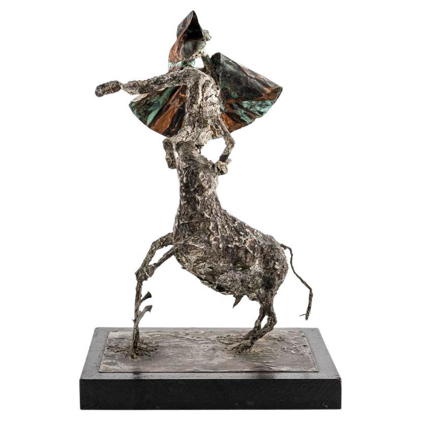 Brutalist Bull Throwing Matador Sculpture For Sale