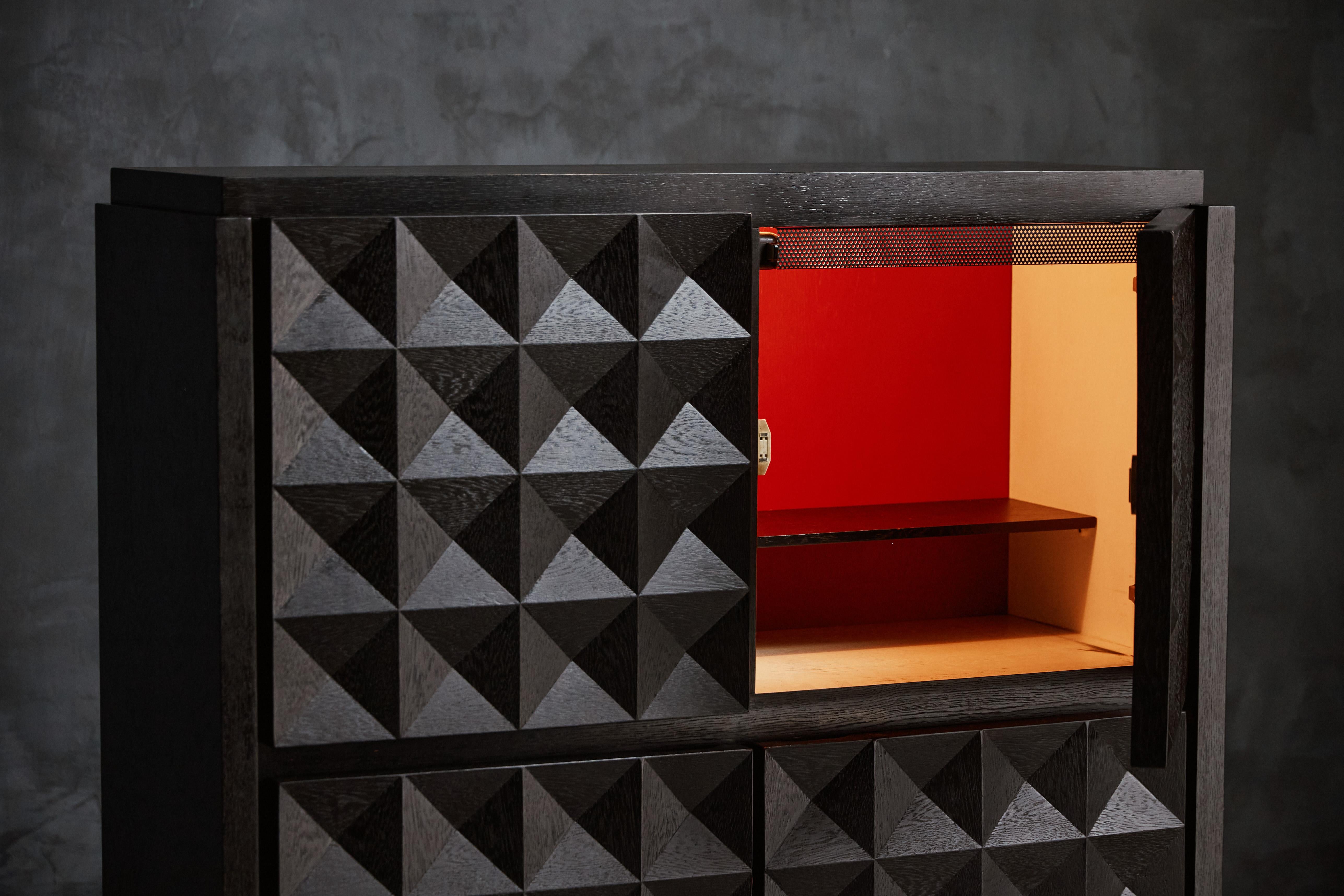 Brutalist Cabinet by De Coene, Belgium, 1970s In Excellent Condition For Sale In Antwerp, BE