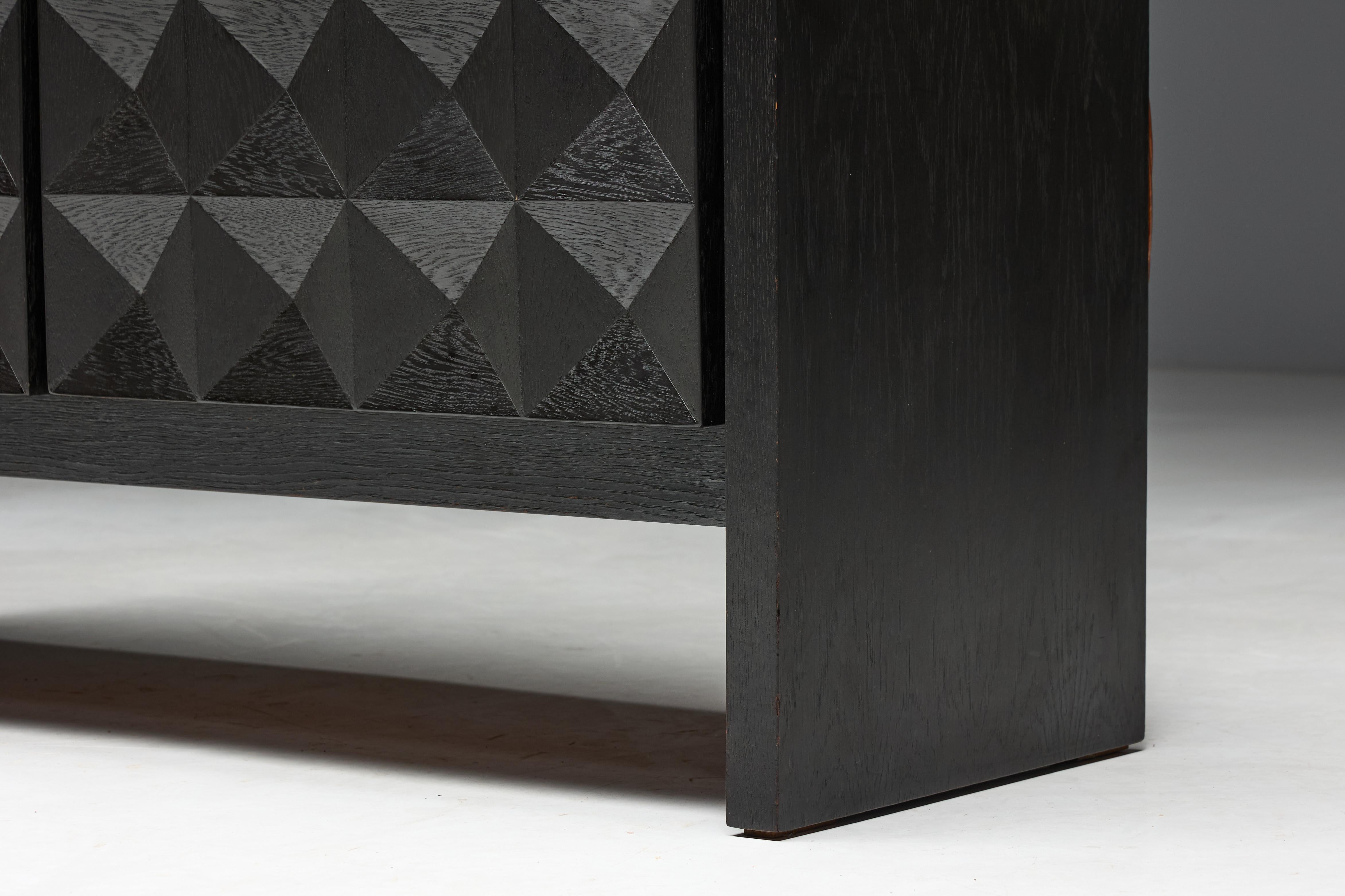 Oak Brutalist Cabinet by De Coene, Belgium, 1970s For Sale