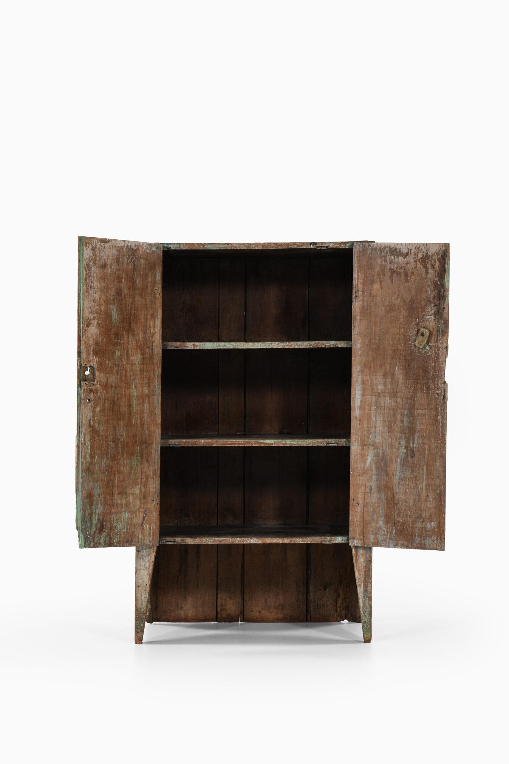 Wood Brutalist Cabinet by Unknown Designer For Sale