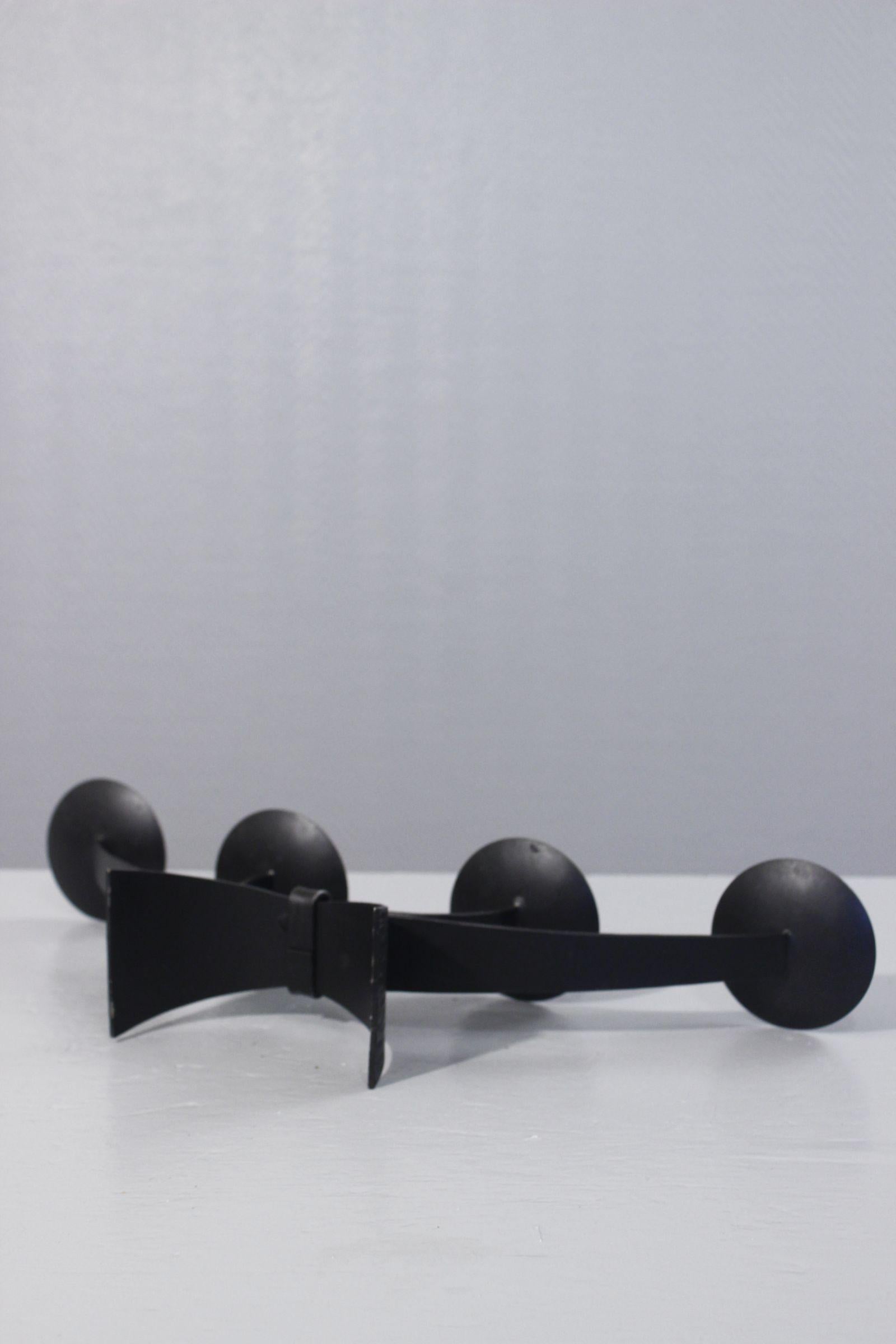 Brutalist candelabra in wrought iron by RK design, Switzerland 1970s For Sale 4