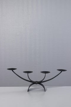 Candelabro brutalista de hierro forjado de RK design, Suiza Años 70