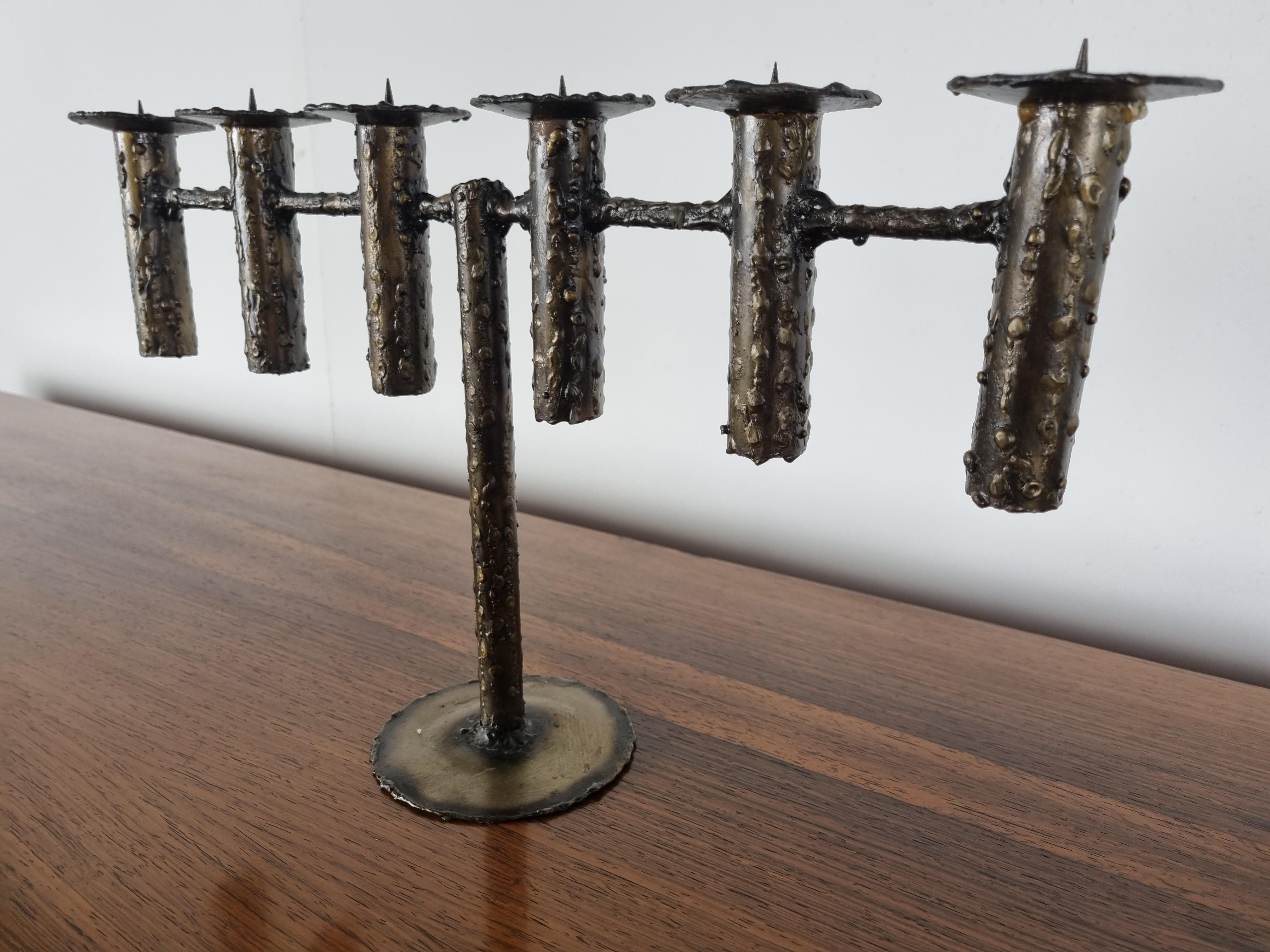 Brutalist Candle Holder, 1970s In Good Condition For Sale In HEVERLEE, BE