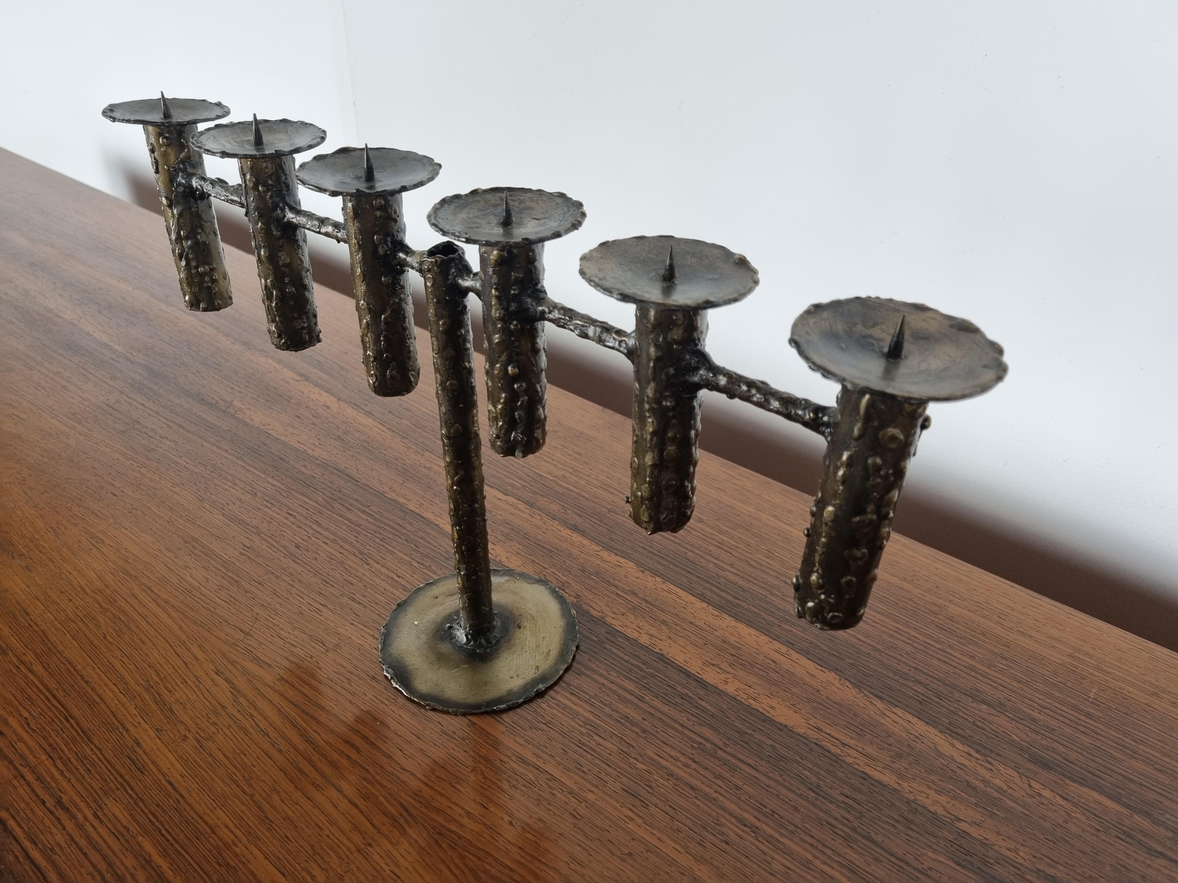 Late 20th Century Brutalist Candle Holder, 1970s For Sale