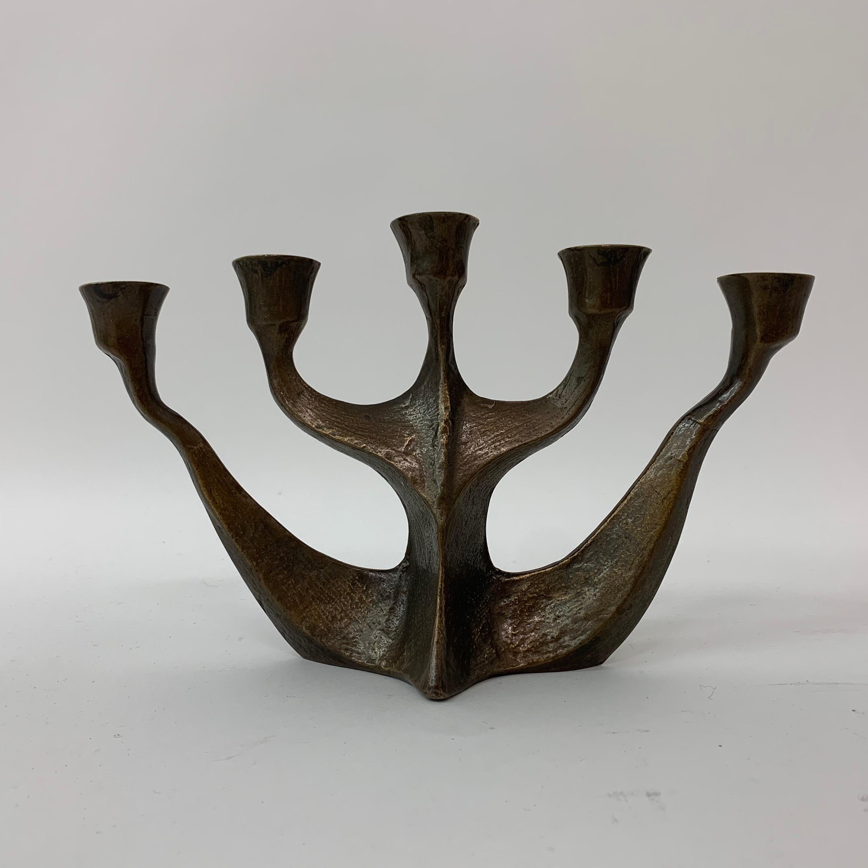 Bronze Brutalist Candle Holder by Horst Dalbeck, 1970s, Germany For Sale