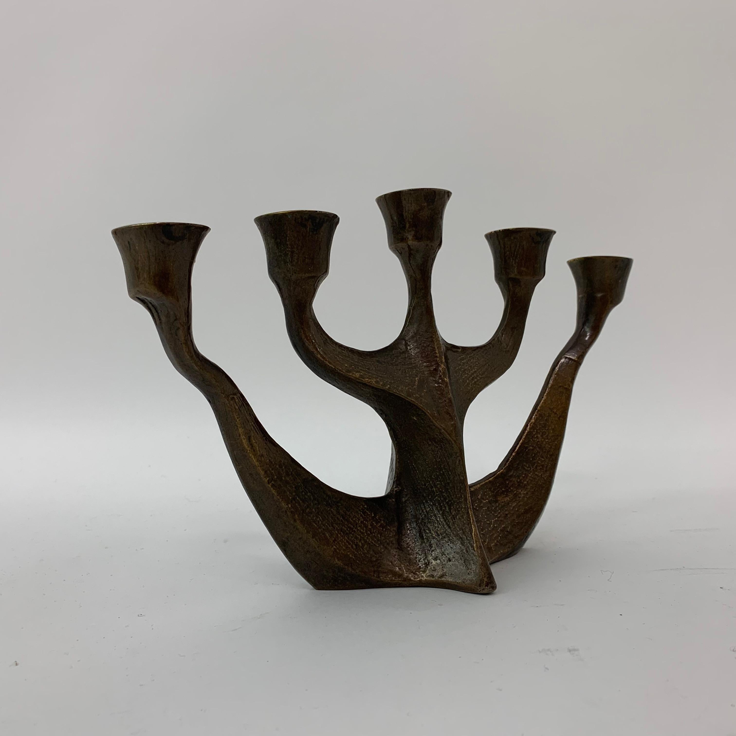 Brutalistischer Kerzenständer von Horst Dalbeck, 1970er Jahre, Deutschland (Bronze) im Angebot