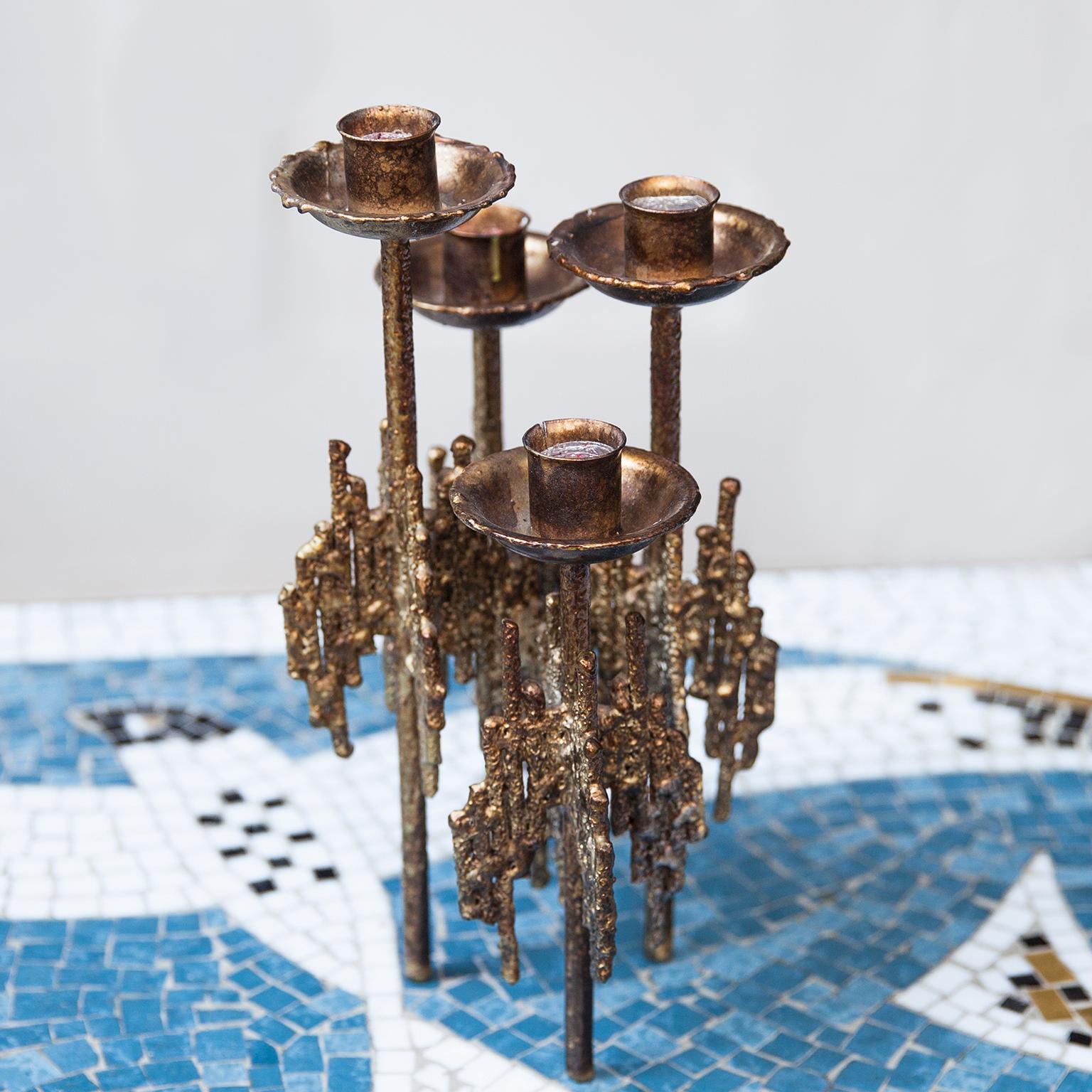 Brutalist Candleholder, France, 1960 In Excellent Condition For Sale In Munich, DE