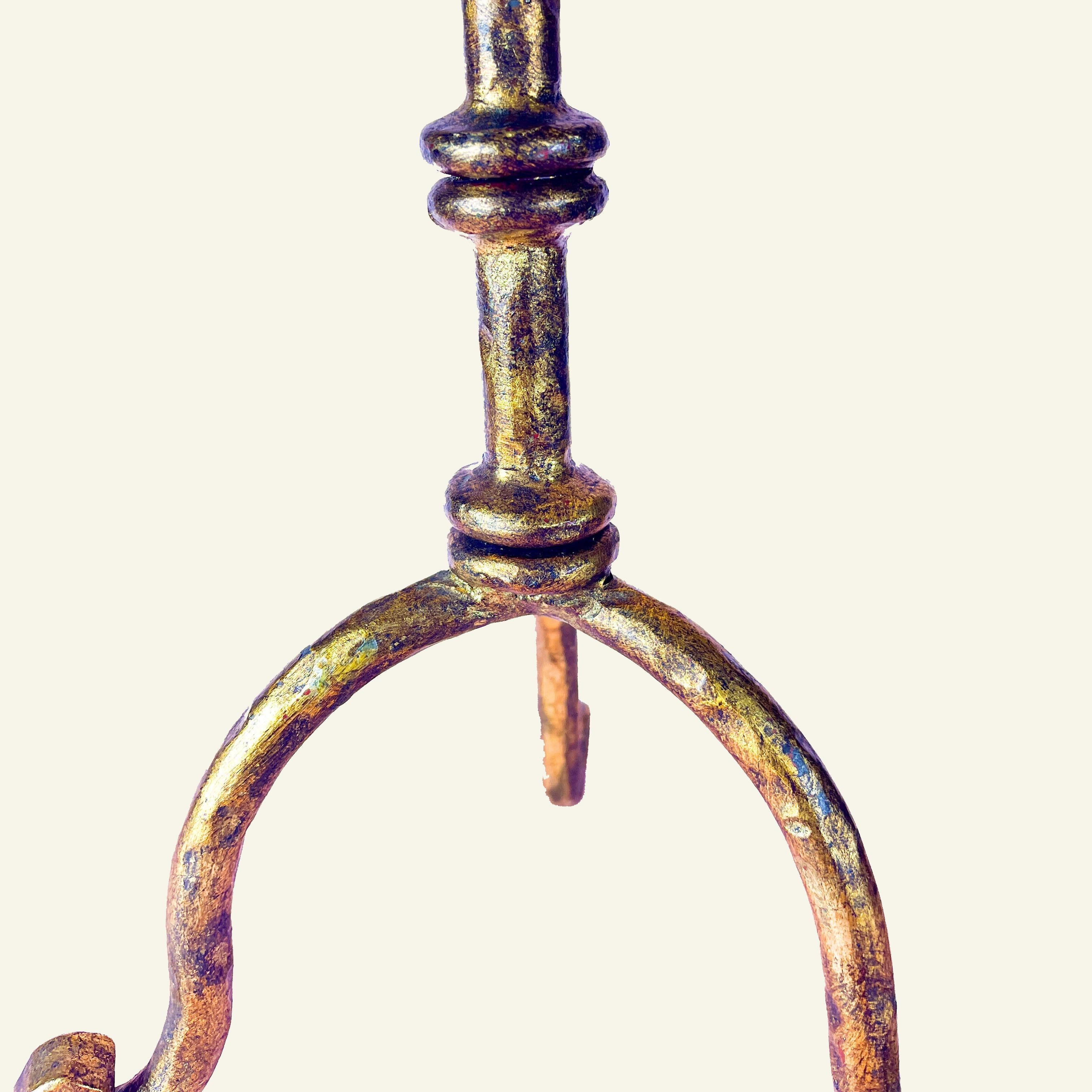 Mid-20th Century Brutalist Candleholder - Gilt & Patinated Bronze - 1950s For Sale