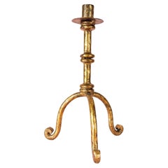 Brutalist Candleholder - Gilt & Patinated Bronze - 1950s