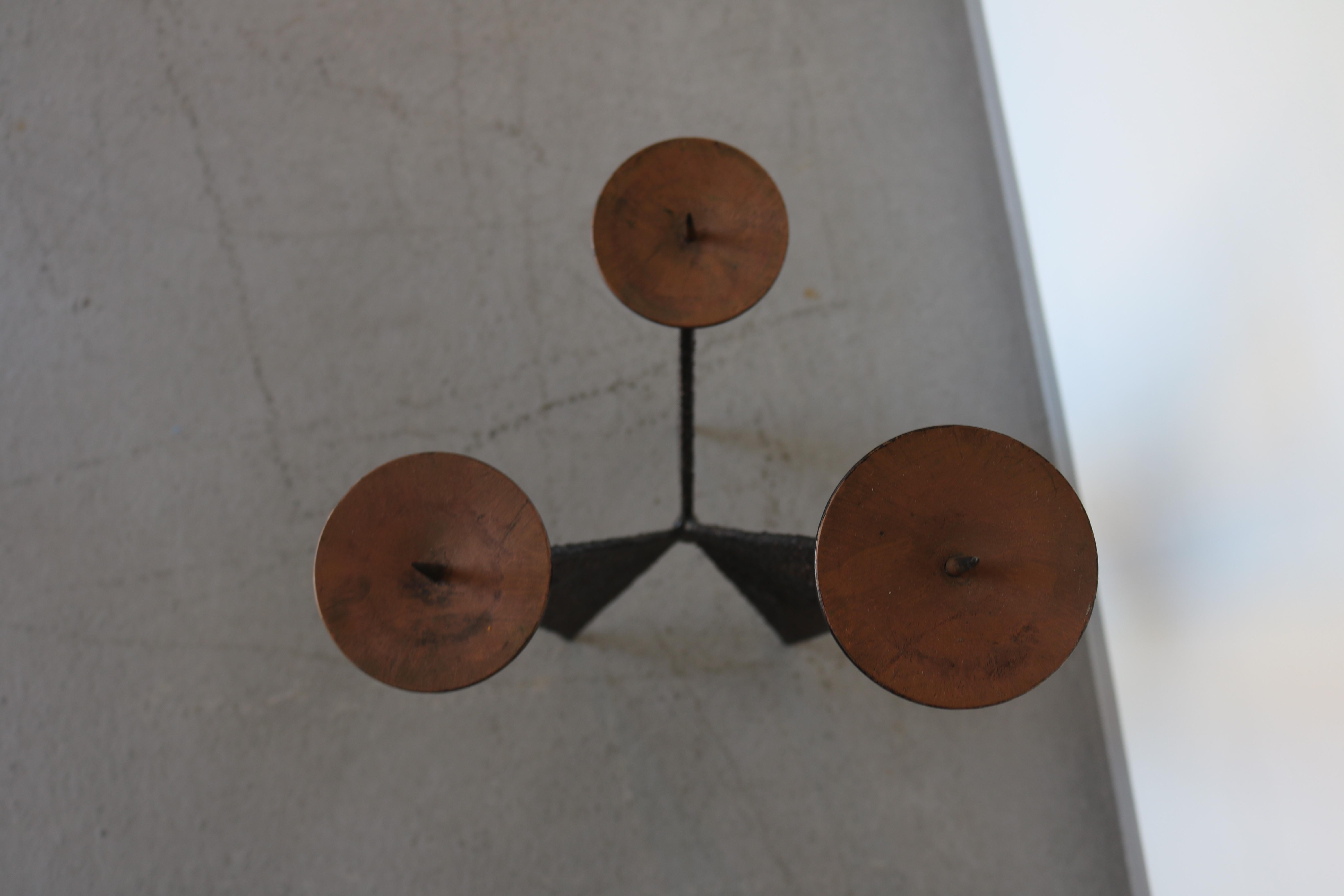 Brutalist Candleholder with 3 Branches, Germany, 1960 For Sale 1