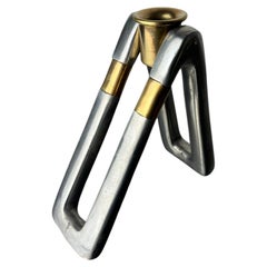 Brutalist candlestick by Ardisur, bronze & Aluminium, Spain, 1970's
