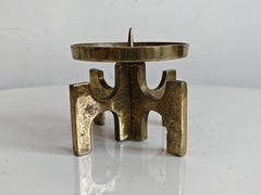 Brutalist Candlestick Holder done in solid brass, Austria 1970s