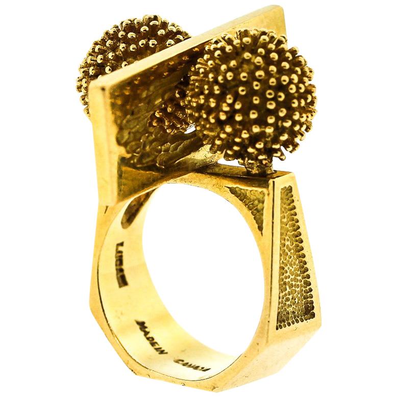 Brutalist  Cartier Designer Lucas 18 Karat Ring 