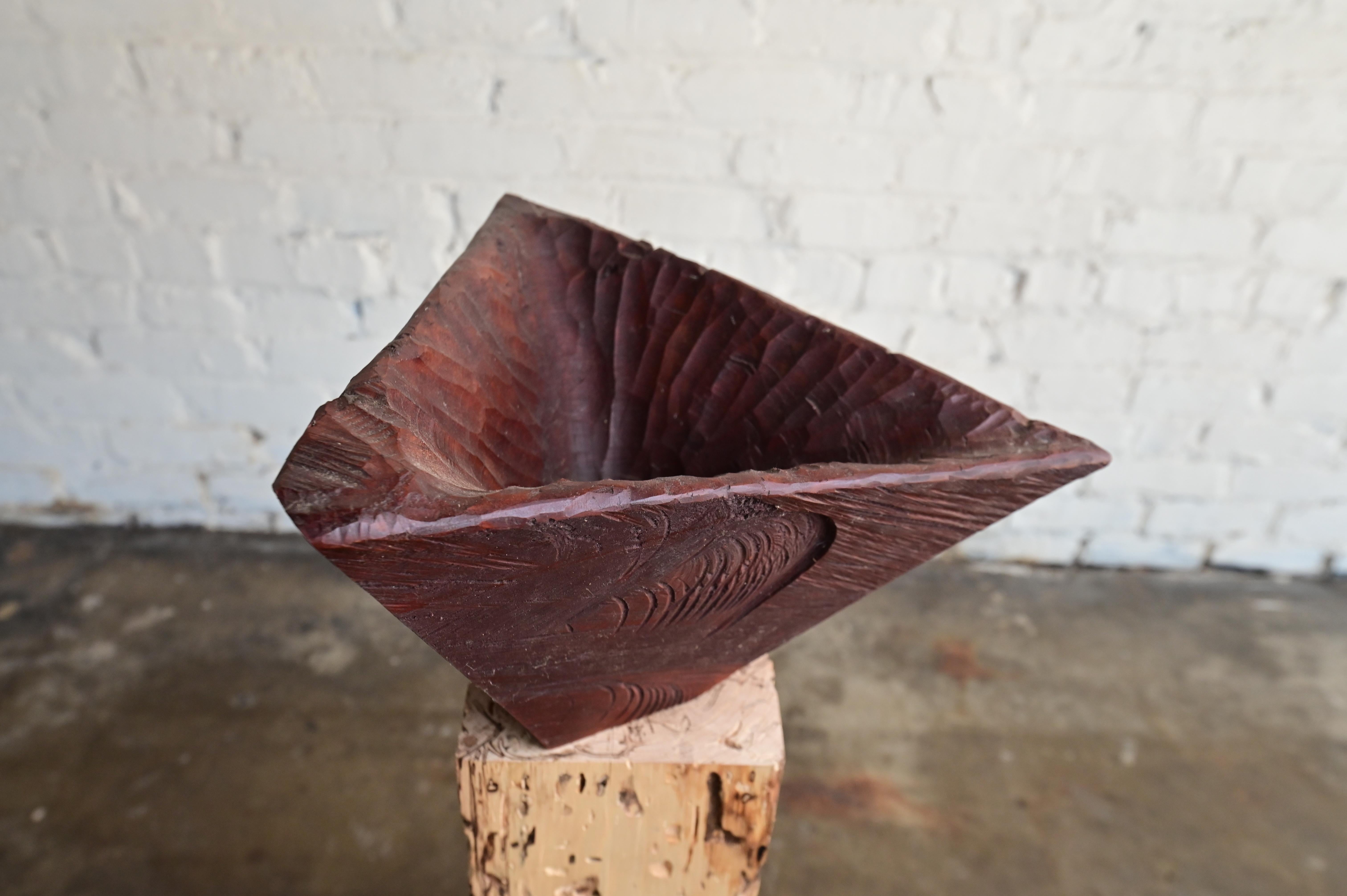 Brutalist Carved Bowl In New Condition For Sale In Richmond, VA