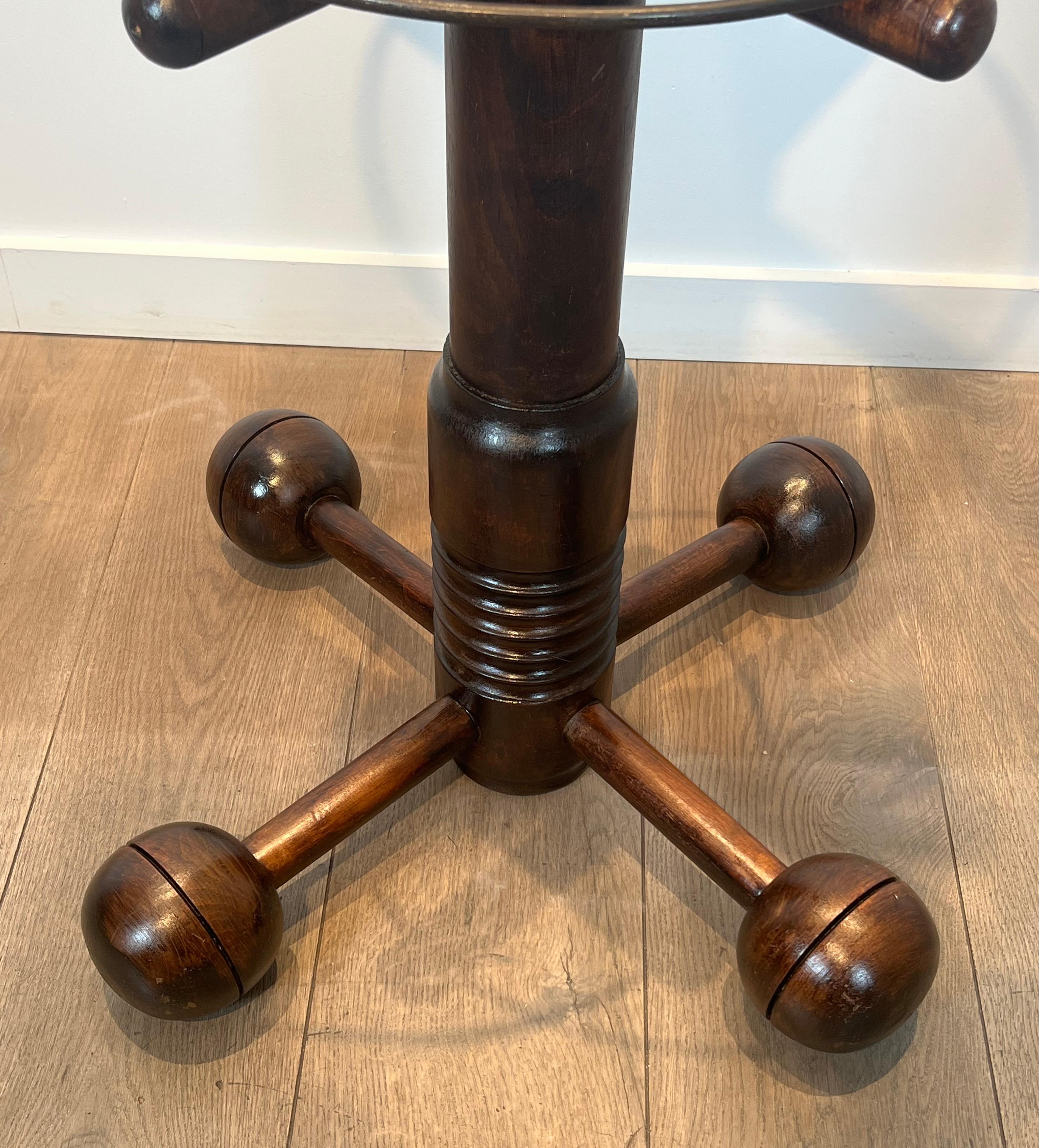 Brutalist Carved Oak Coat Rack By Charles Dudouyt For Sale 6