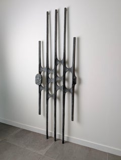 Brutalistische Türverkleidung aus Aluminiumguss, 1960er Jahre, im Stil von Paul Evans