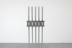 1970s Brutalist German Cast Aluminum Door Panel, Textured Surface