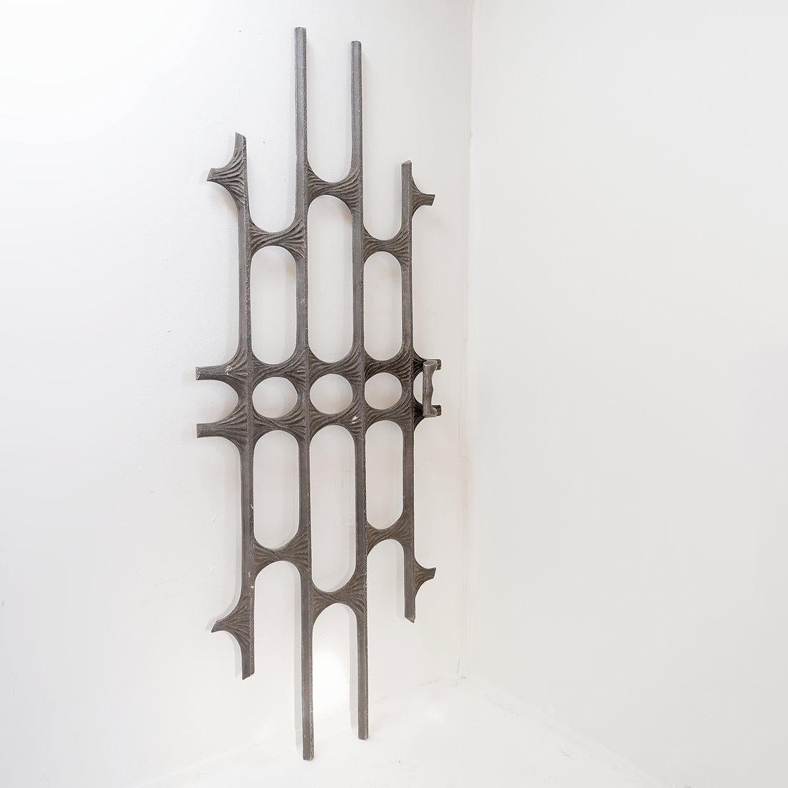 Brutalist Cast Aluminum Door Panel in the style of Paul Evans, 1960s For Sale 7