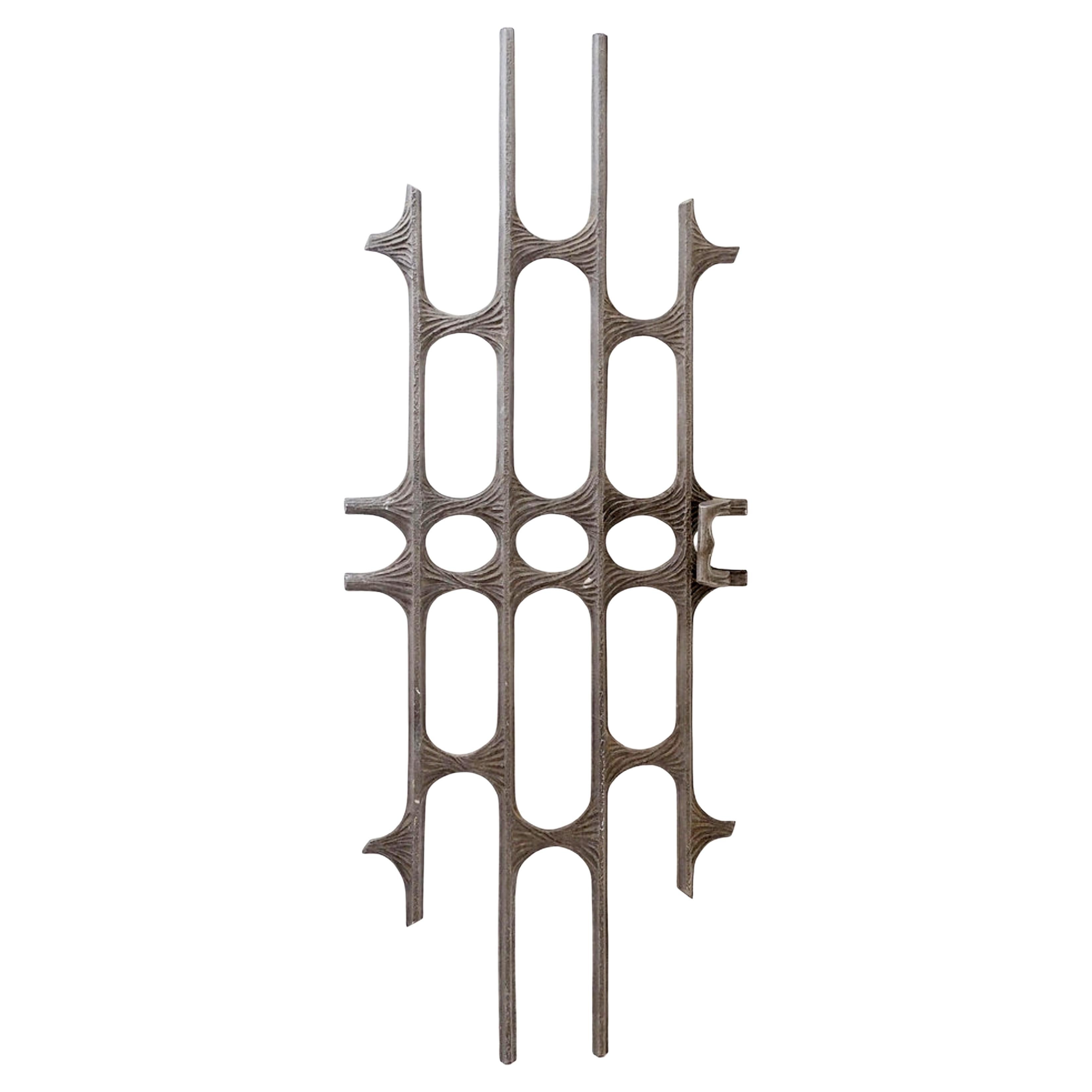 Brutalist Cast Aluminum Door Panel in the style of Paul Evans, 1960s For Sale