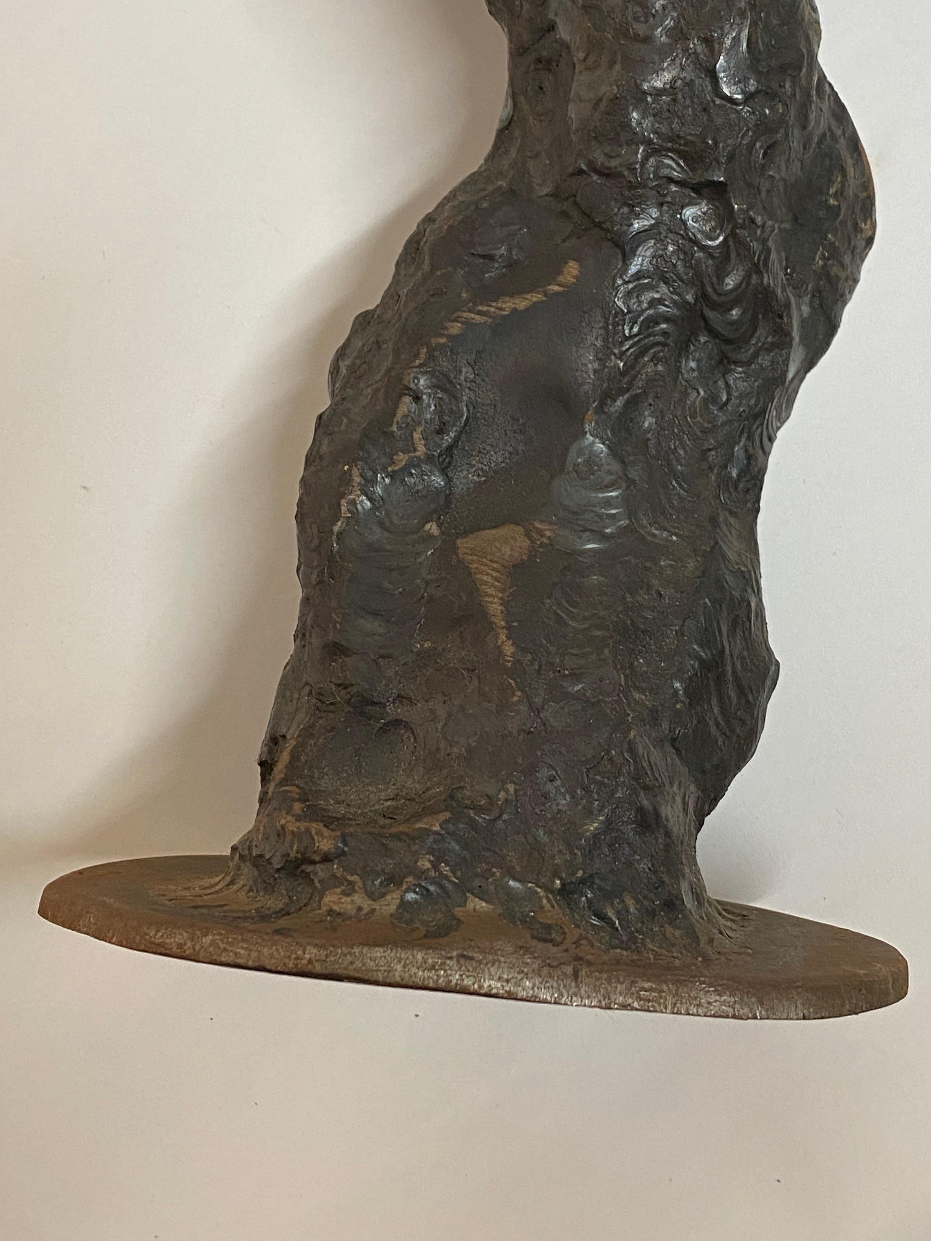 Brutalist Cast and Torch Cut Steel Female Nude Sculpture For Sale 7