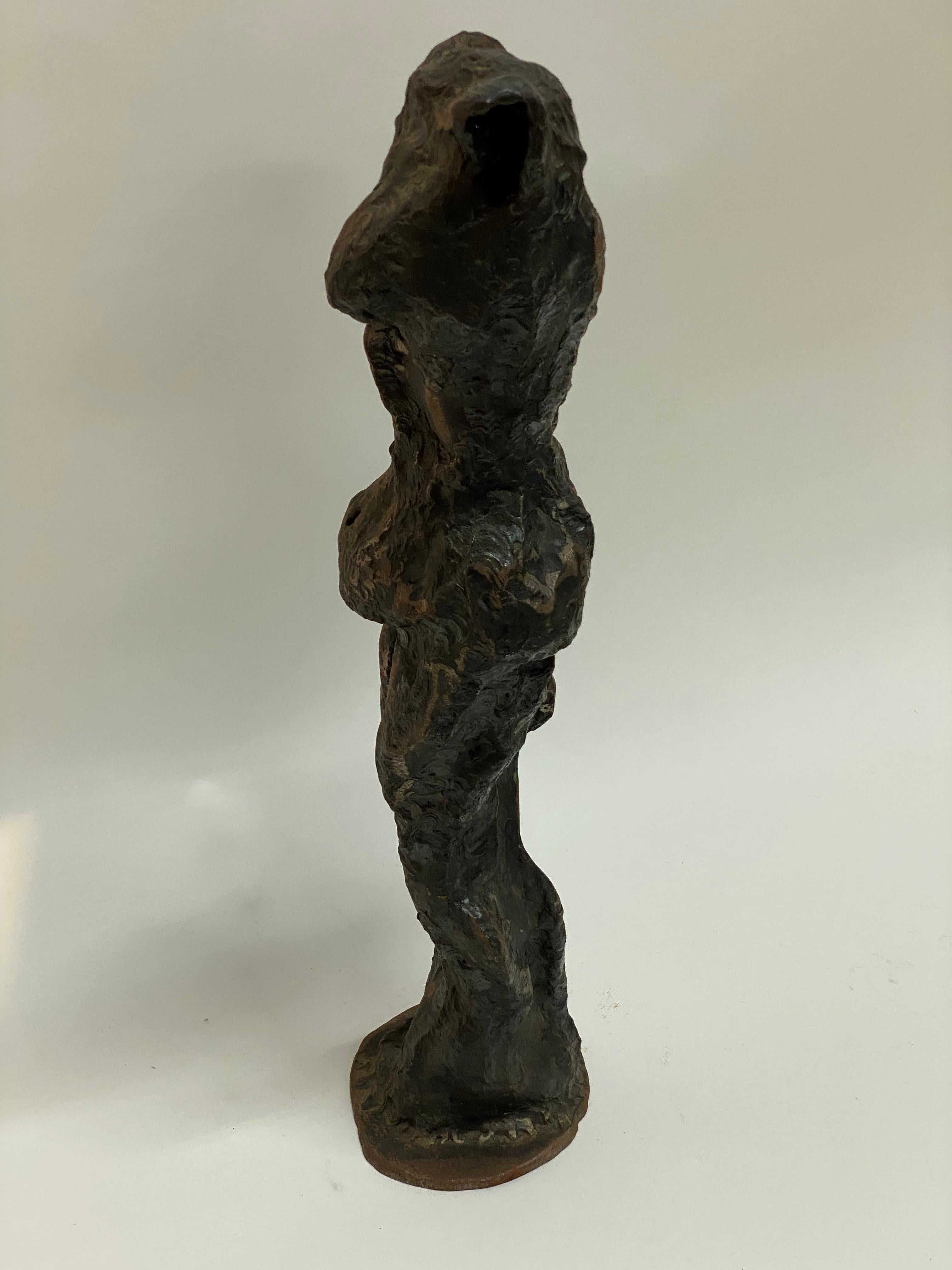 Brutalist Cast and Torch Cut Steel Female Nude Sculpture In Good Condition For Sale In Garnerville, NY