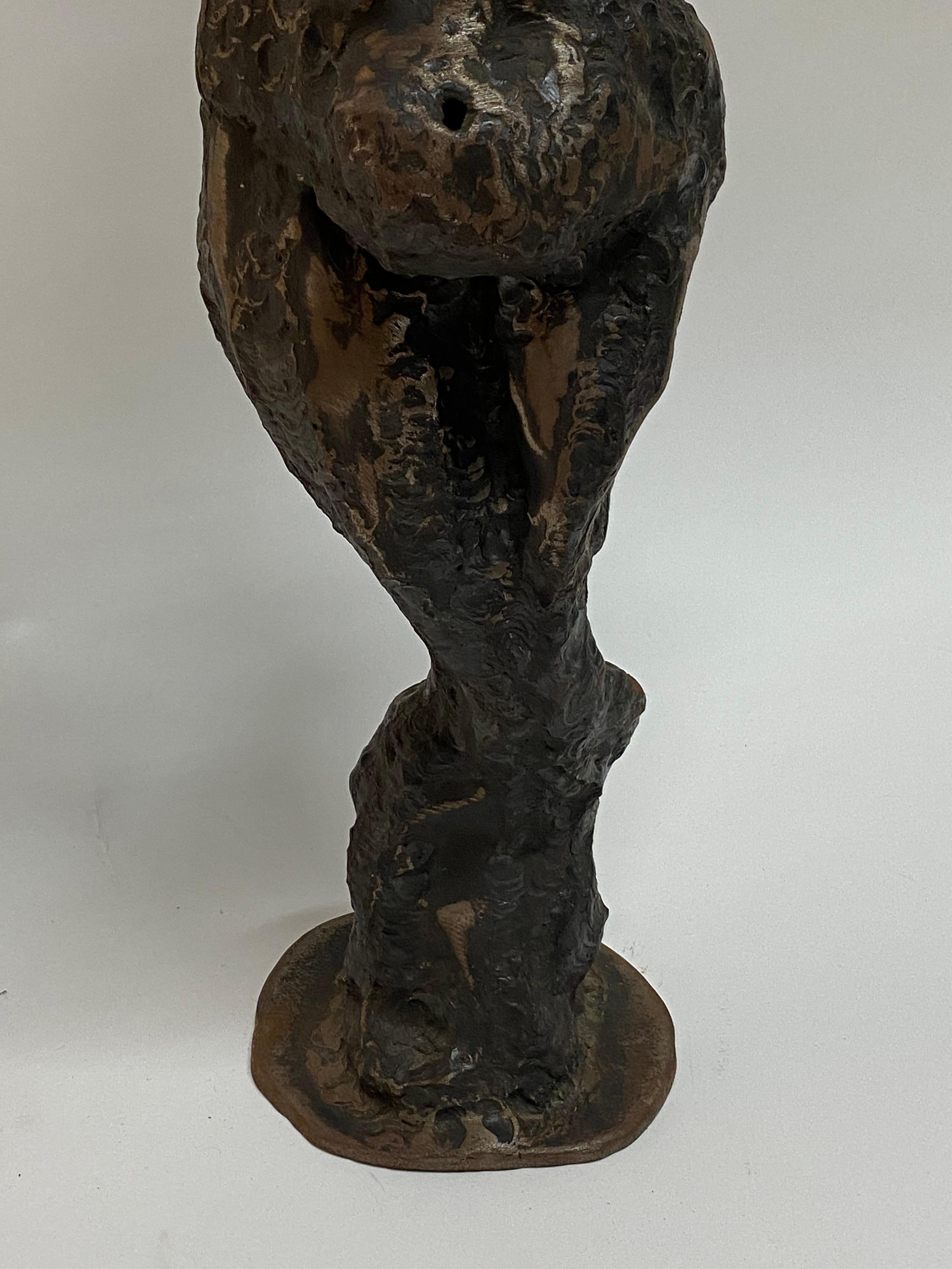 Brutalist Cast and Torch Cut Steel Female Nude Sculpture For Sale 3