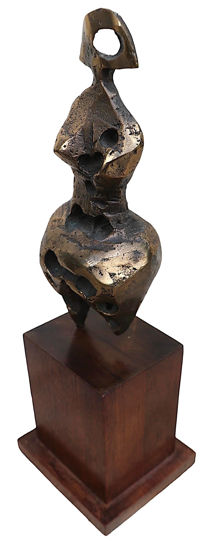 Brutalist Cast Bronze Sculpture of a Stylized Female Figure after Henry Moore For Sale 5